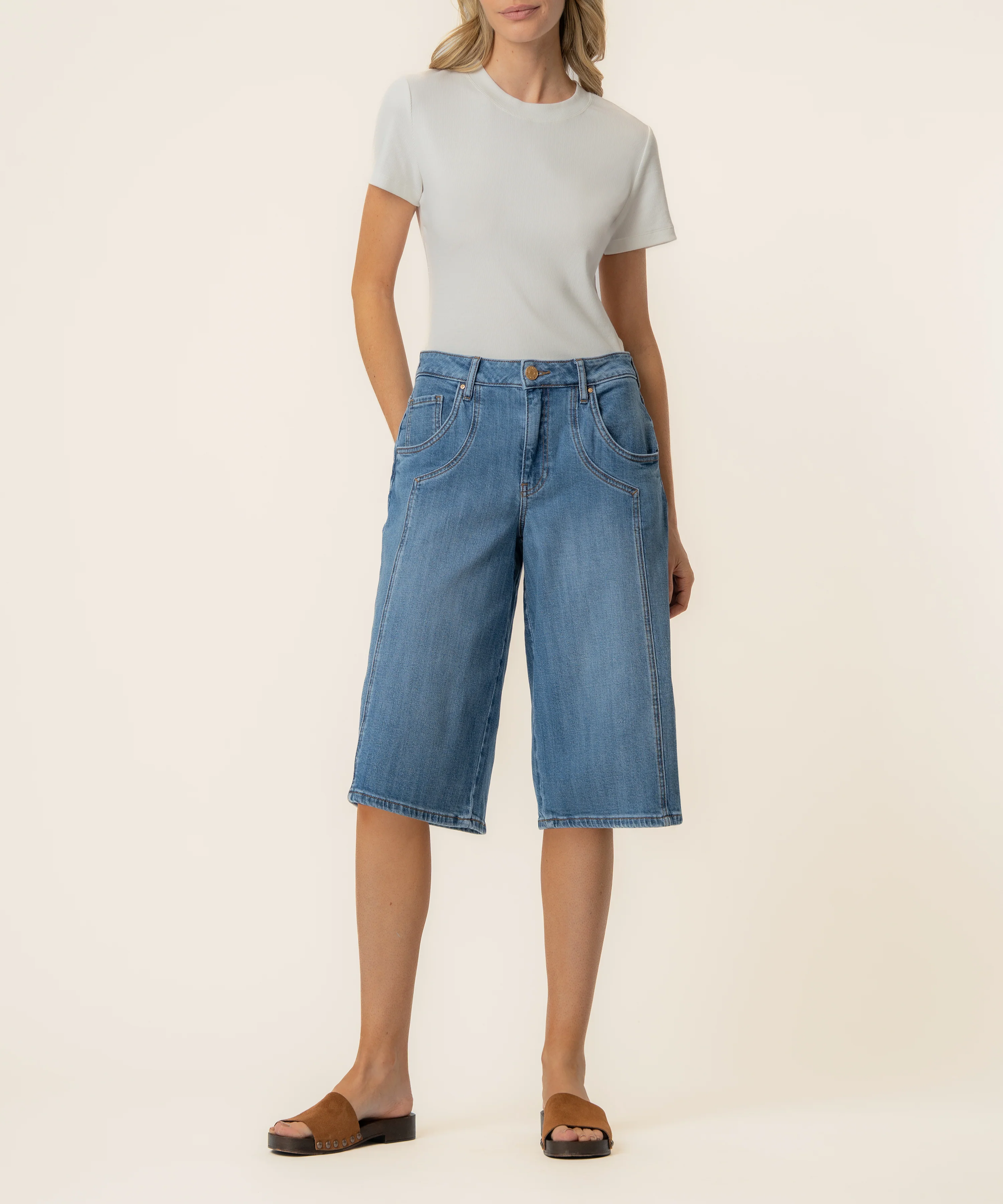 Mandy High Rise Bermuda, Exclusive in Twinkling Wash