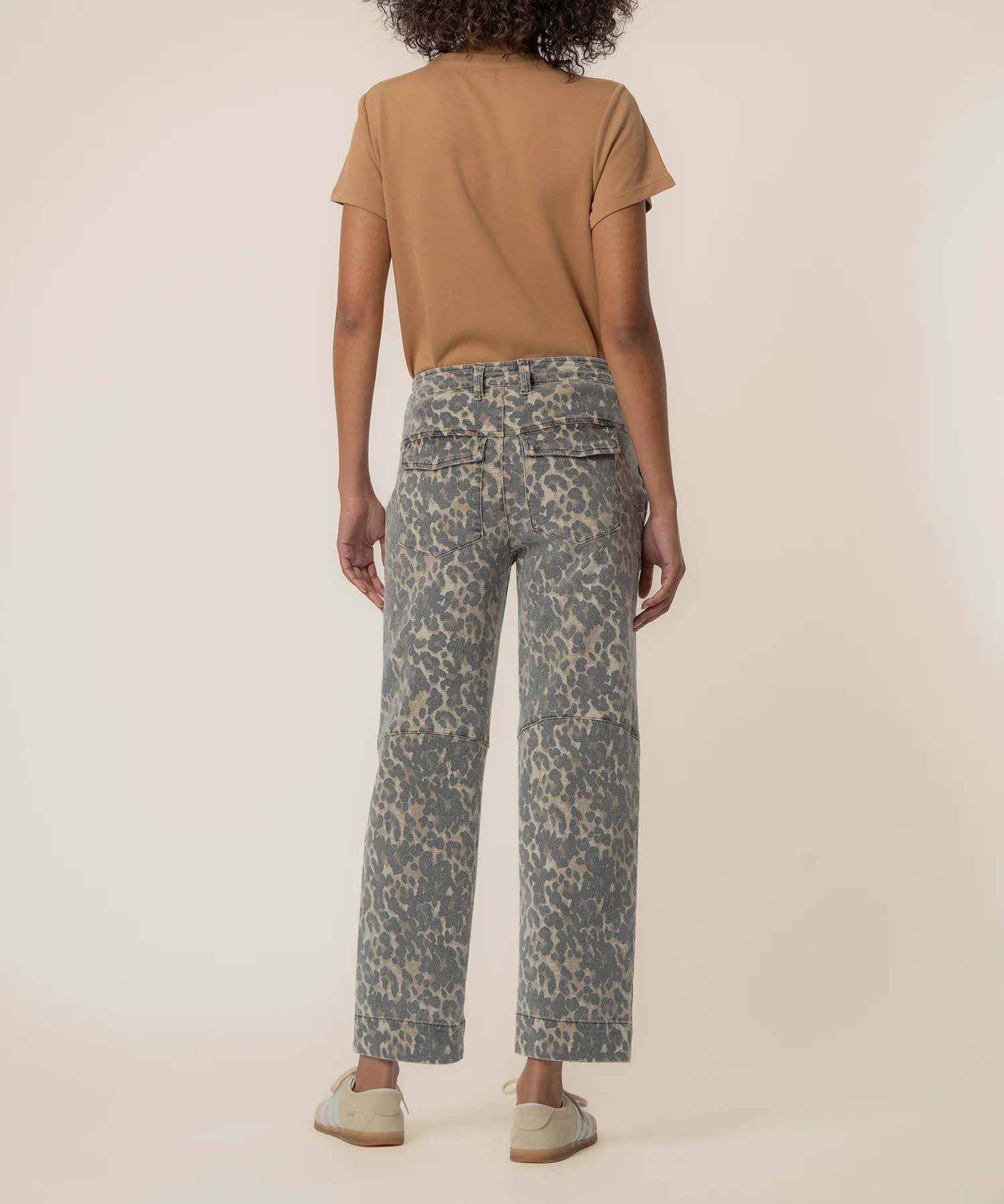 Ashton High Rise Wide Leg Barrel, Exclusive in Tan/Brown - Image 4
