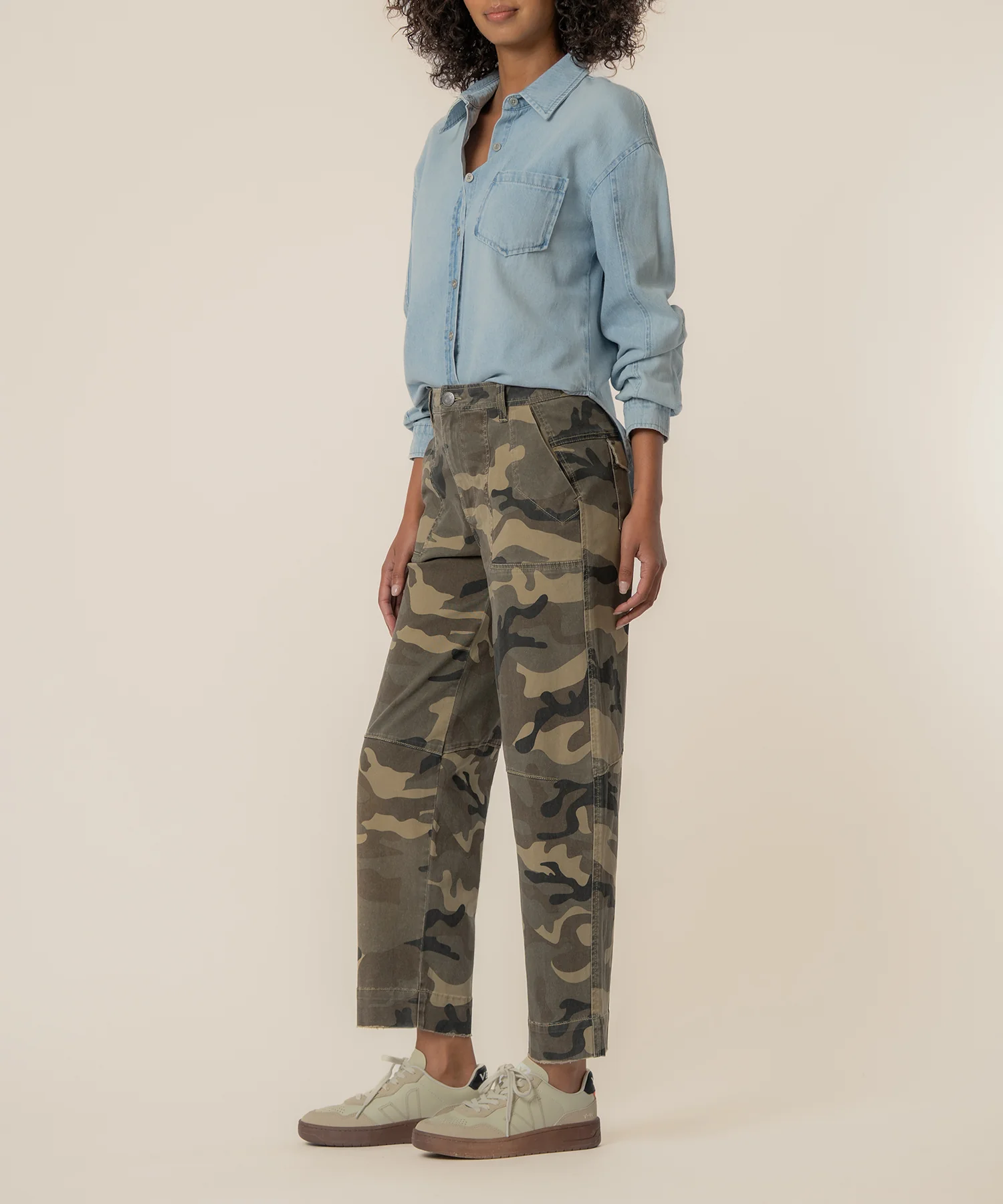 Ashton High Rise Wide Leg Barrel, Exclusive in Olive - Image 3