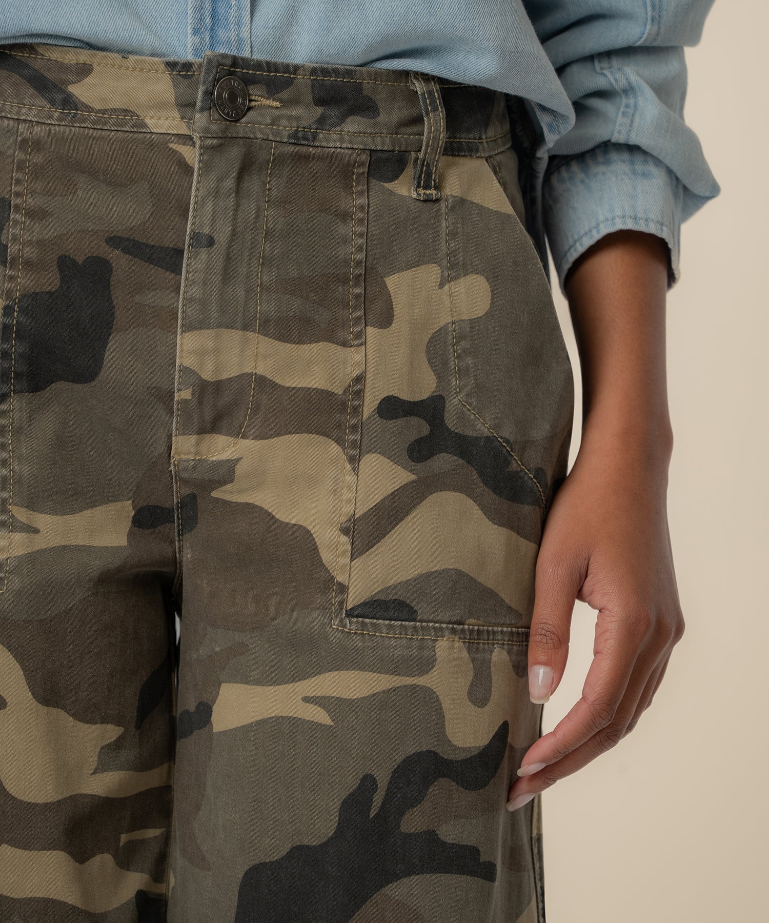 Ashton High Rise Wide Leg Barrel, Exclusive in Olive - Image 5