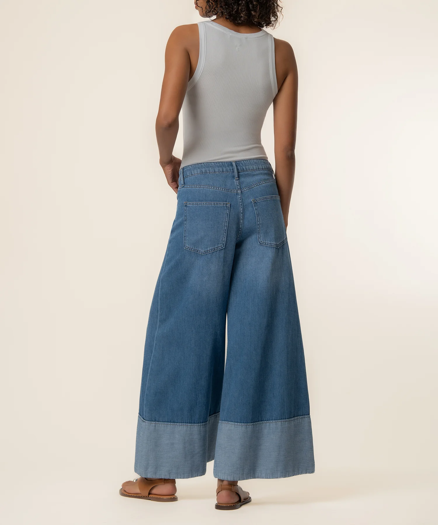 Blake High Rise Crop Wide Leg in Medium Wash - Image 3