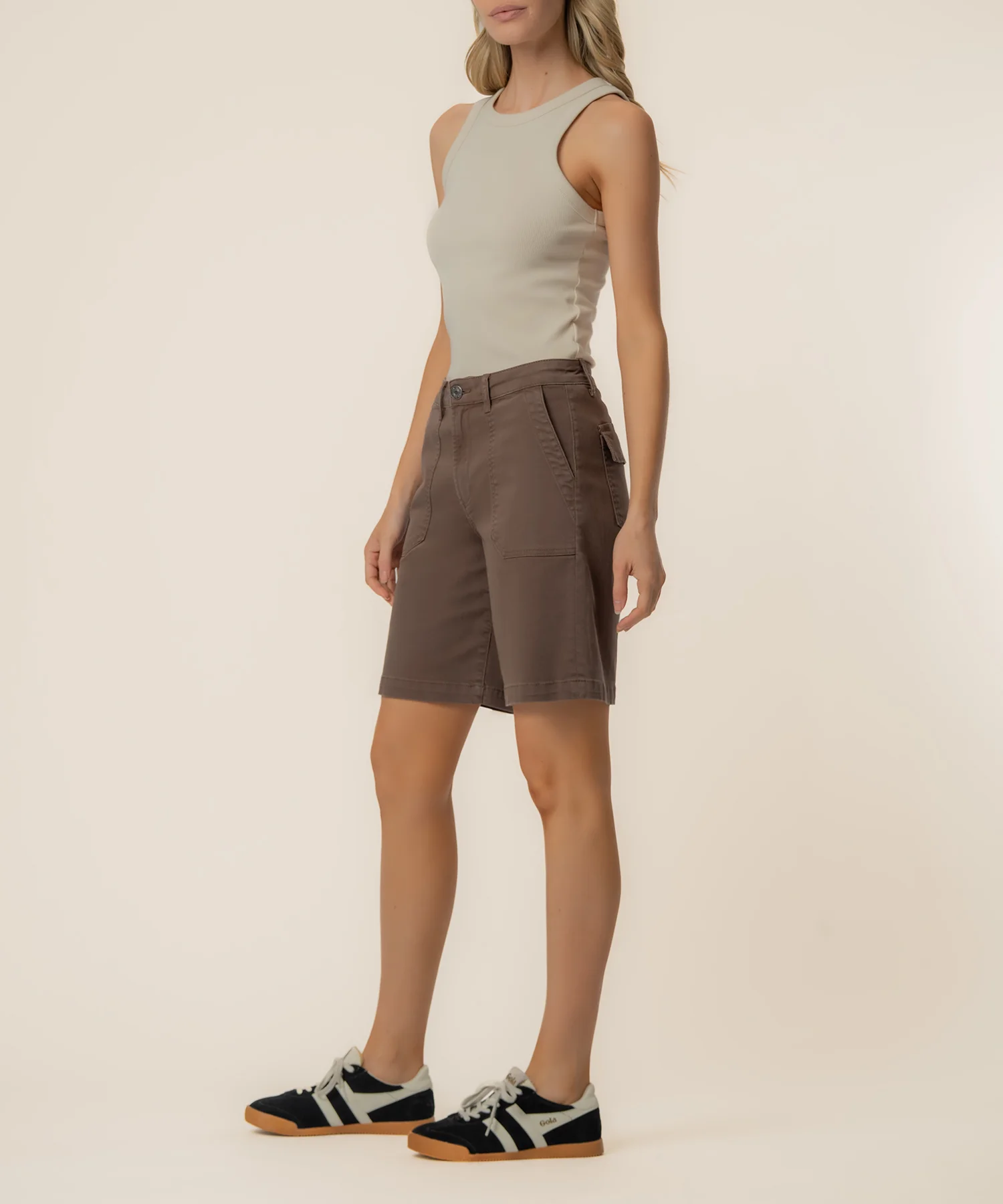 Hailey High Rise Bermuda Short, Exclusive in Chocolate - Image 2