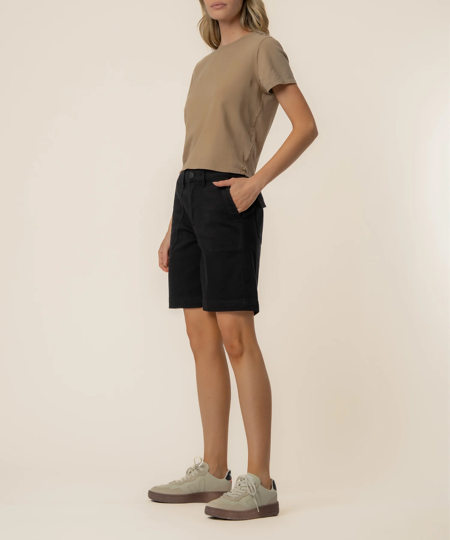 Hailey High Rise Bermuda Short, Exclusive in Black - Image 2