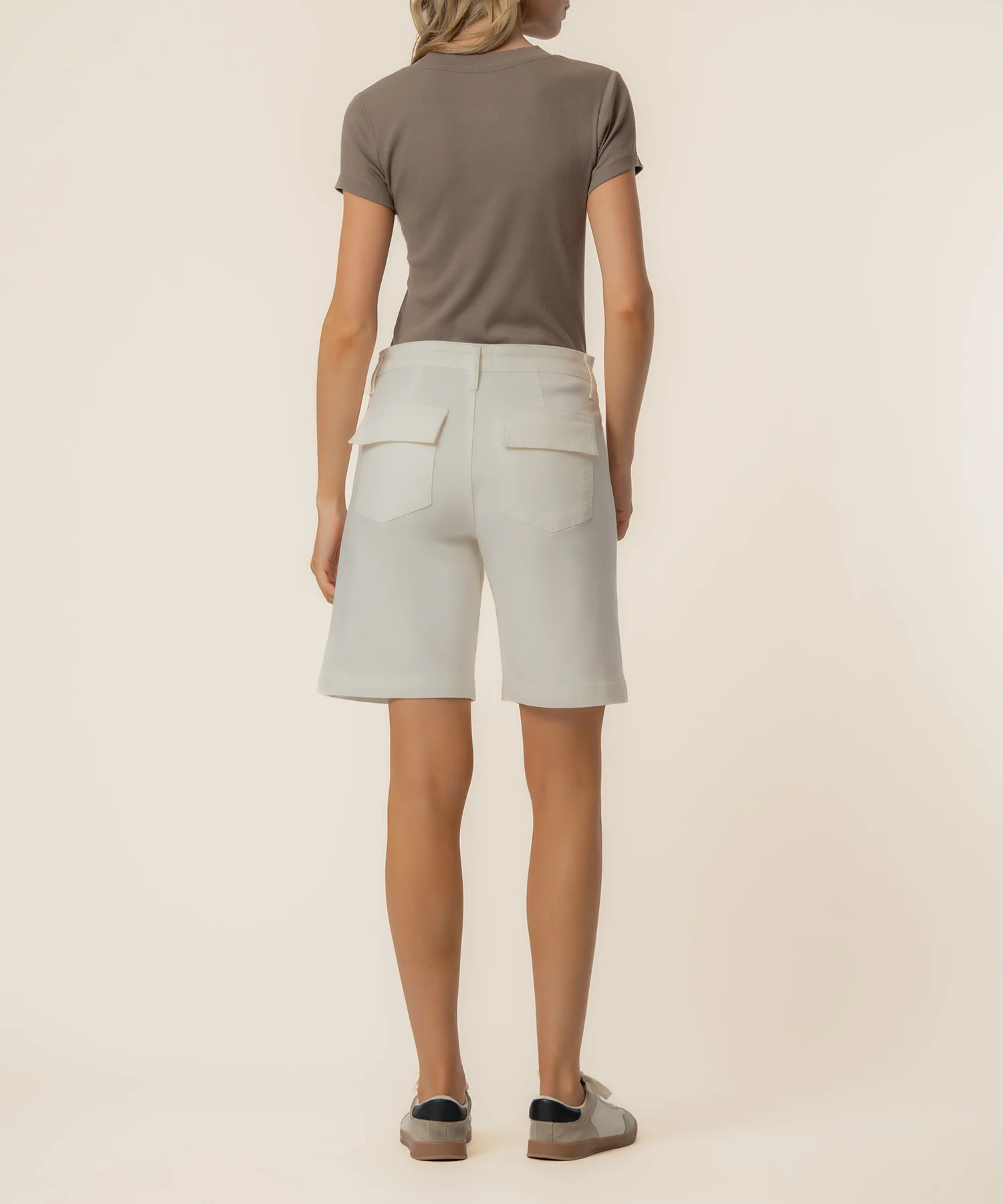 Hailey High Rise Bermuda Short, Exclusive in Ecru - Image 3