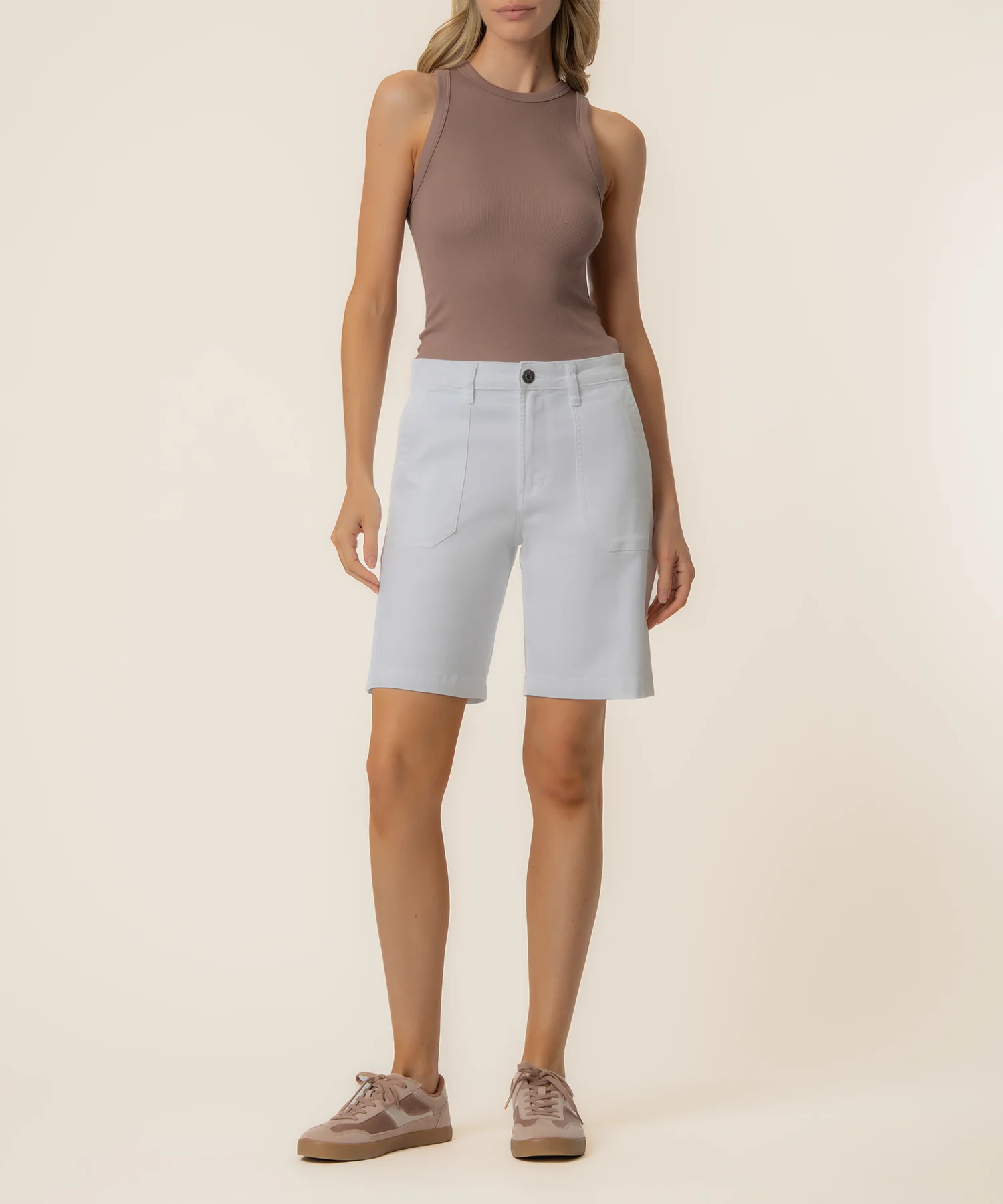 Hailey High Rise Bermuda Short, Exclusive in Optic White