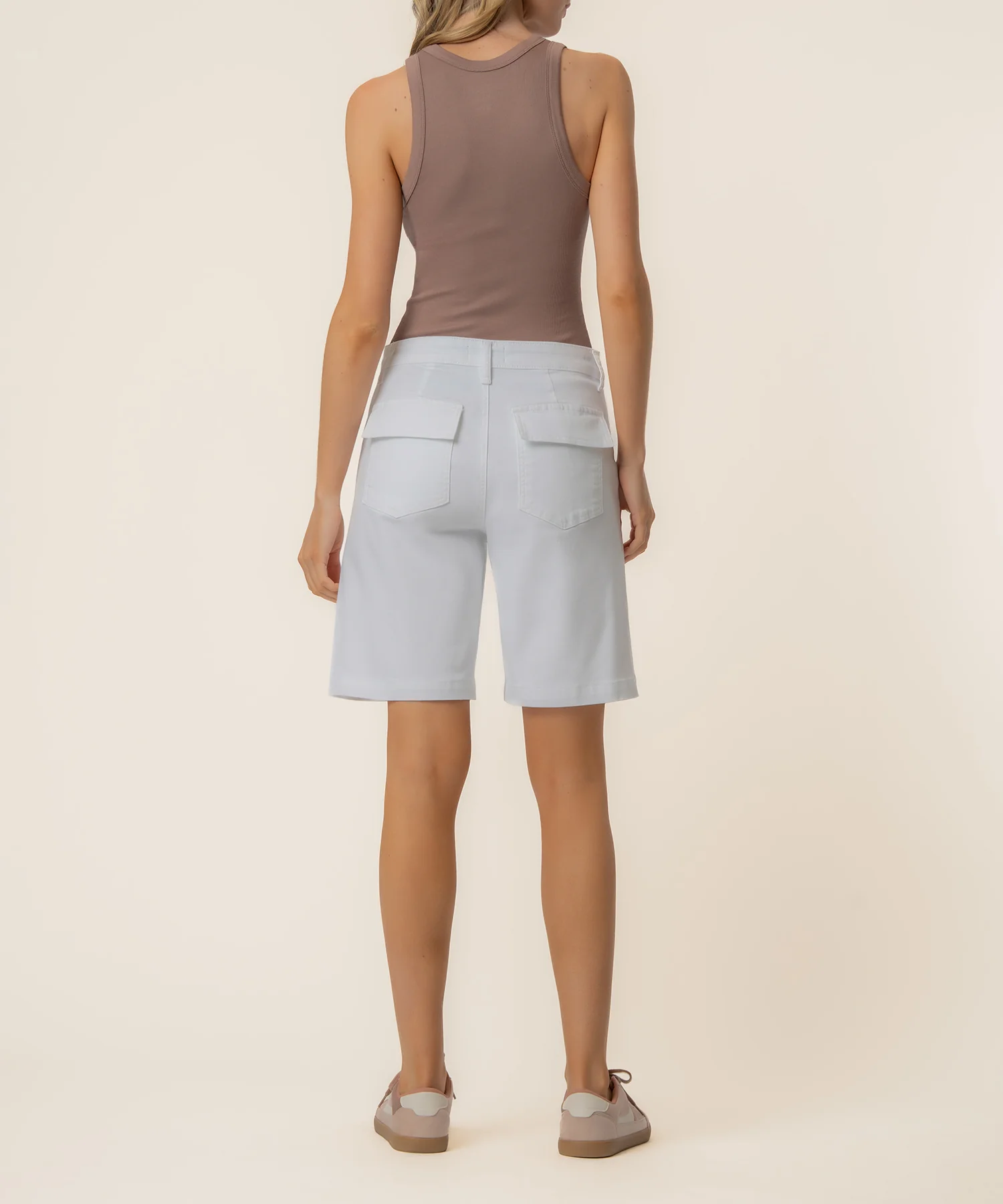 Hailey High Rise Bermuda Short, Exclusive in Optic White - Image 3