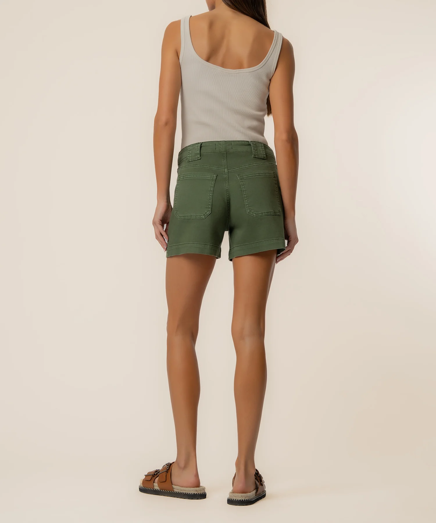 Jane High Rise Short in Olive - Image 3