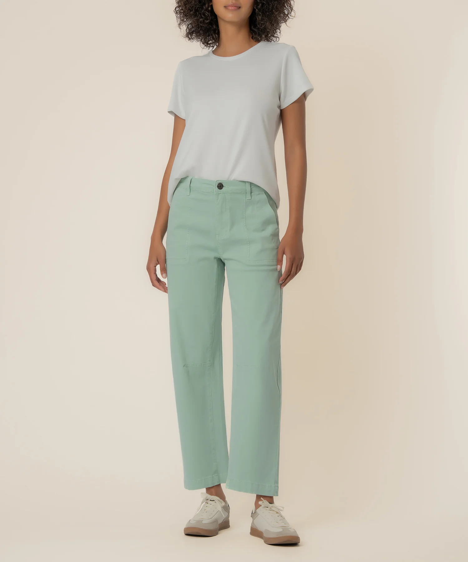 Ashton High Rise Wide Leg Barrel, Exclusive in Pistachio