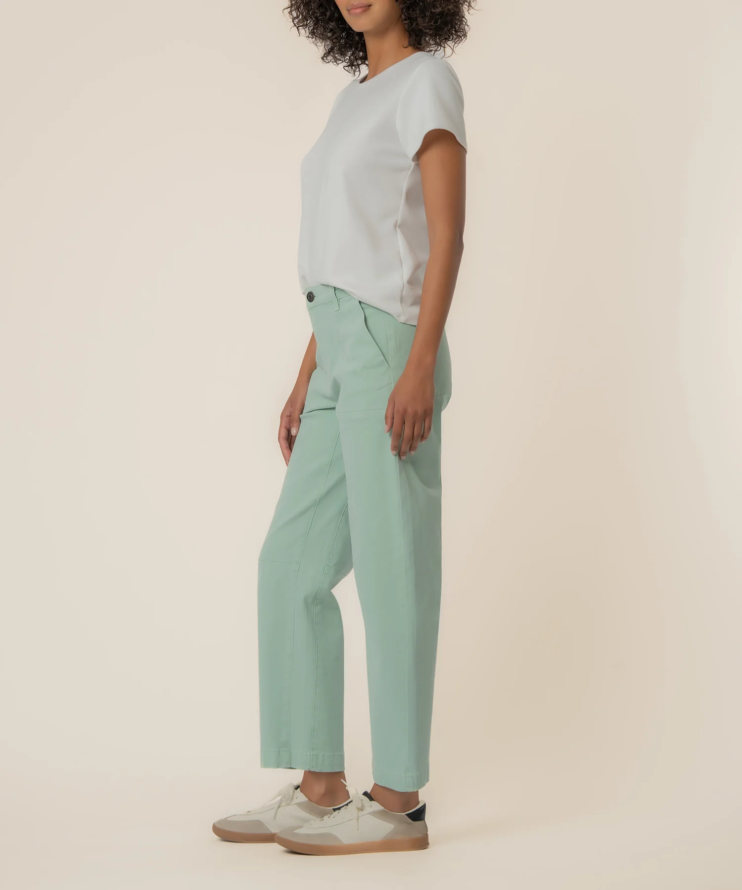 Ashton High Rise Wide Leg Barrel, Exclusive in Pistachio - Image 2