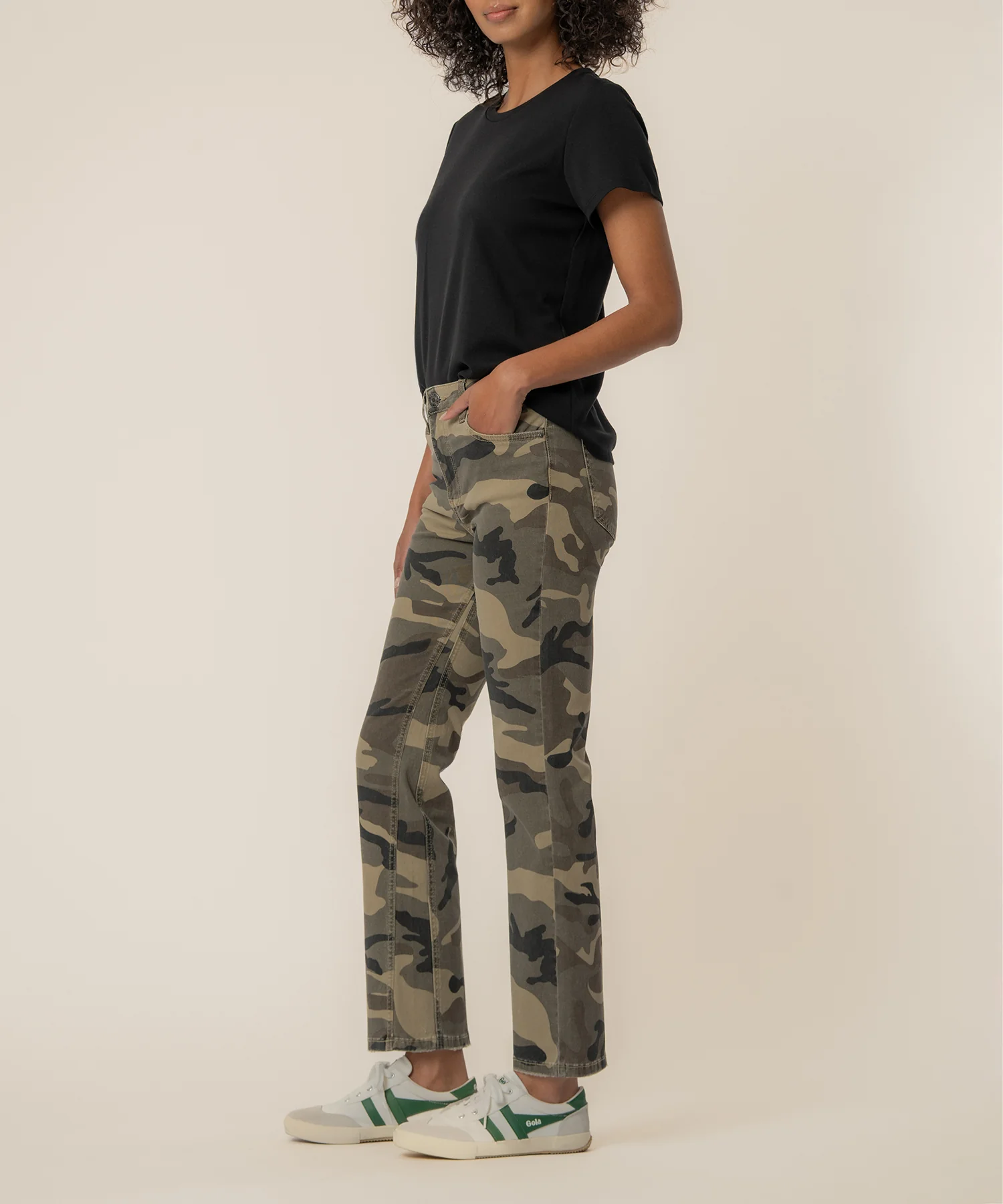 Kelsey High Rise Ankle Flare, Exclusive in Olive - Image 3