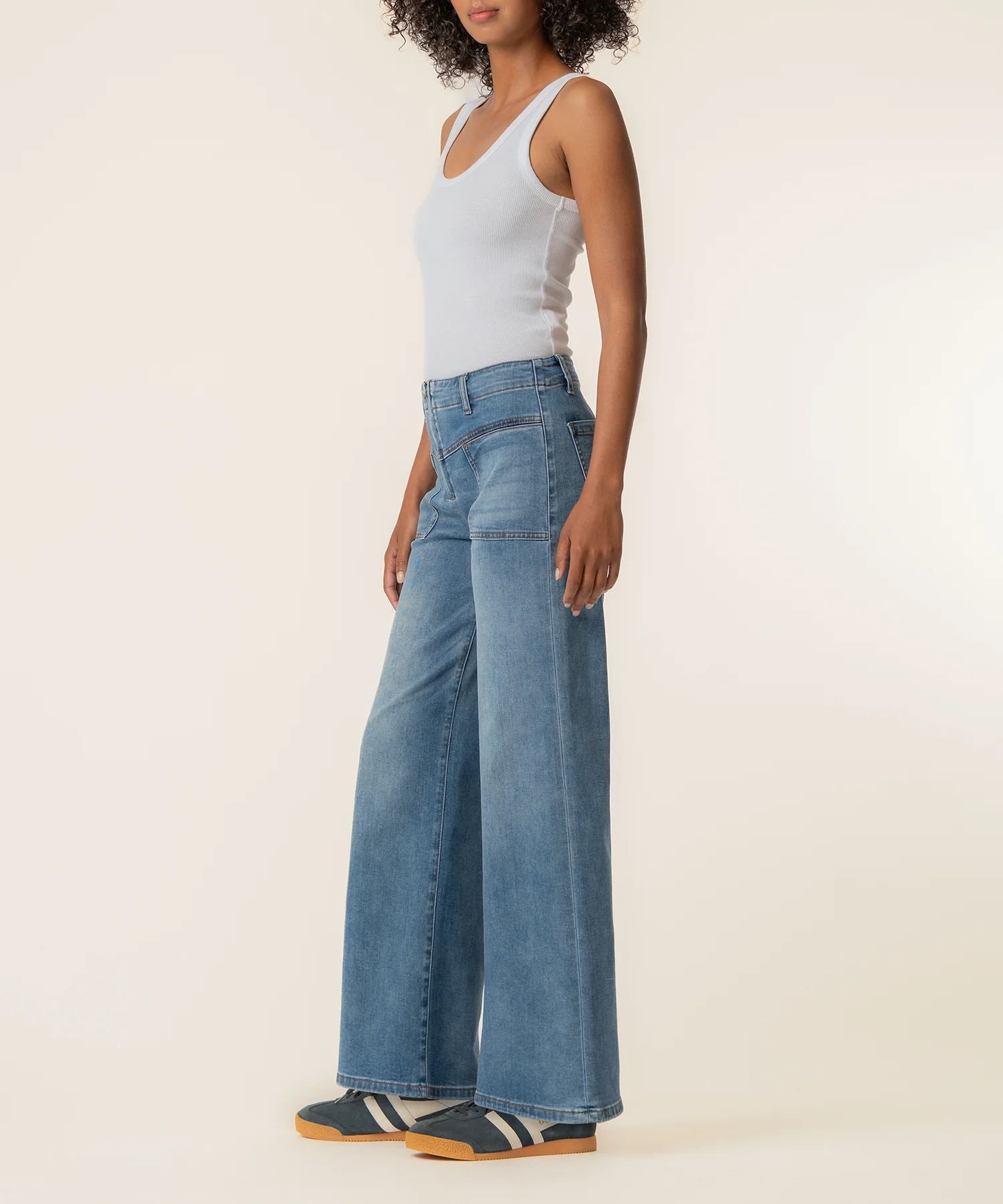 Meg High Rise Wide Leg, Long Inseam in Queenly Wash - Image 2