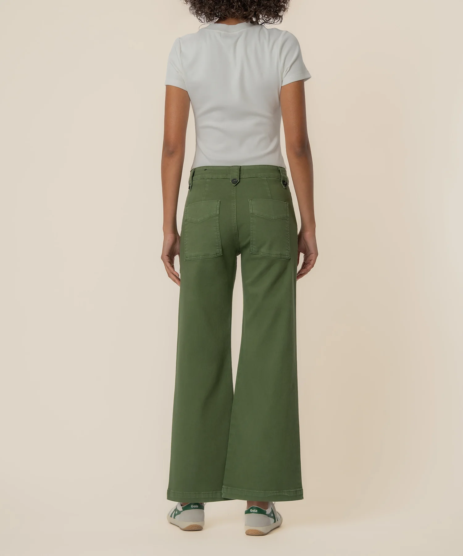 Meg High Rise Wide Leg, Petite in Dill - Image 3