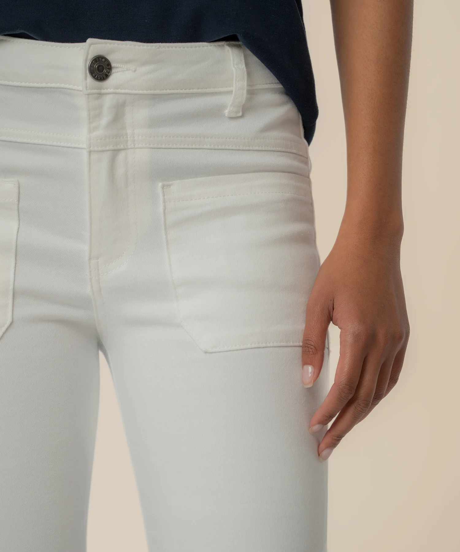 Kelsey High Rise Flare in White - Image 4