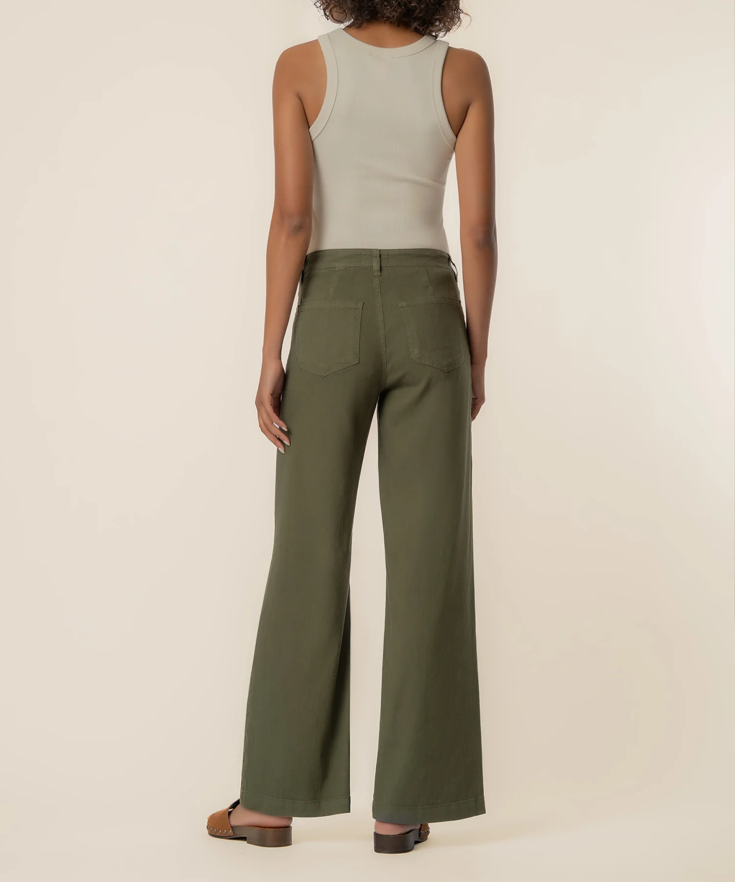 Meg Linen High Rise Wide Leg in Forest - Image 3