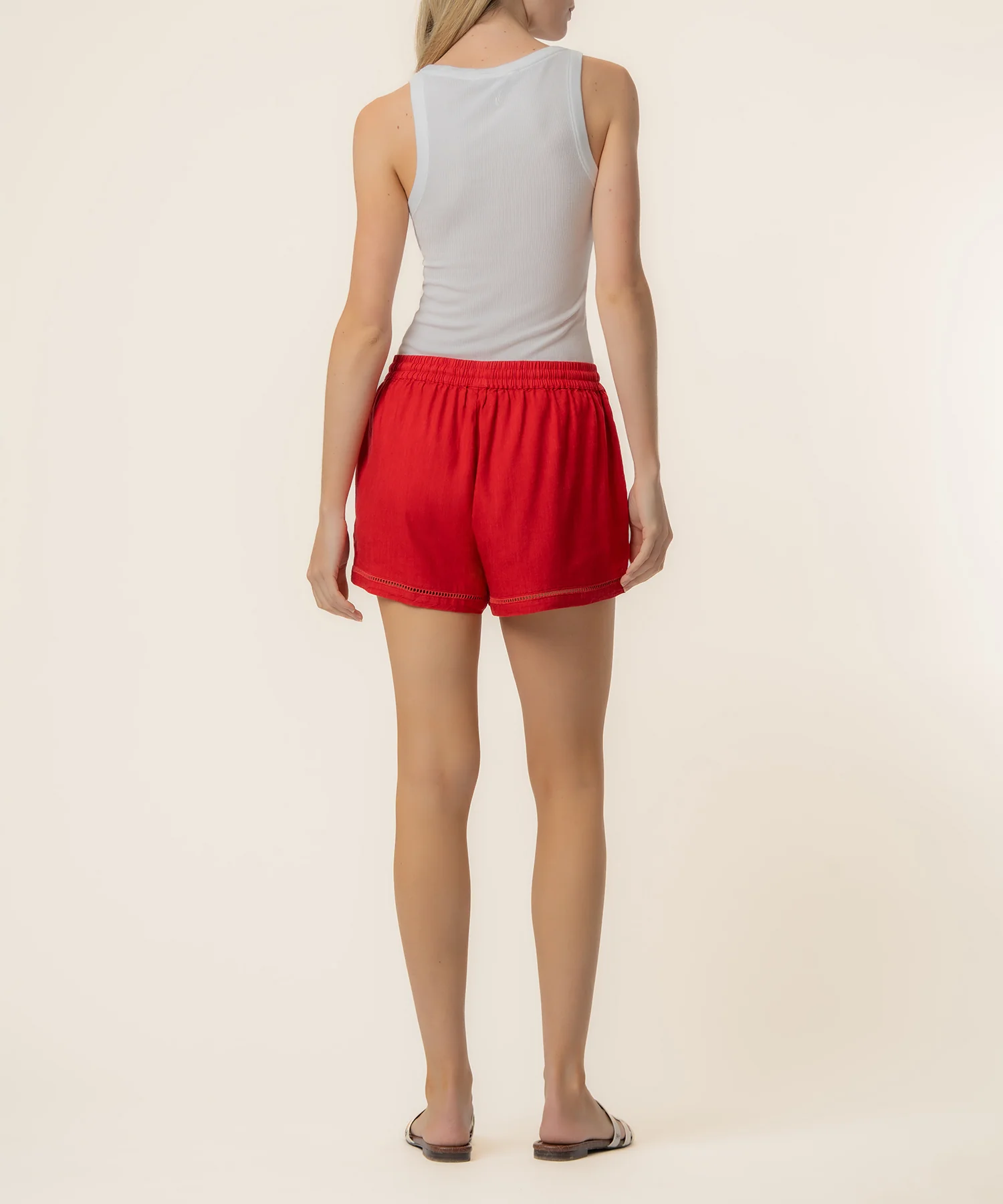 Aria Linen Short in Tomato - Image 3