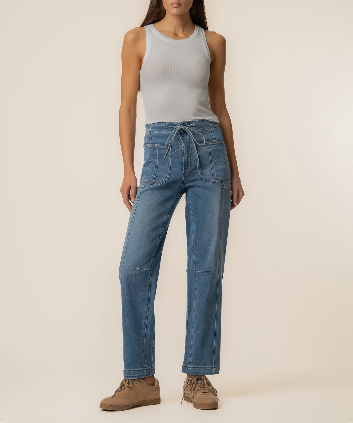 Ashton High Rise Slouchy Barrel in Budgeted Wash