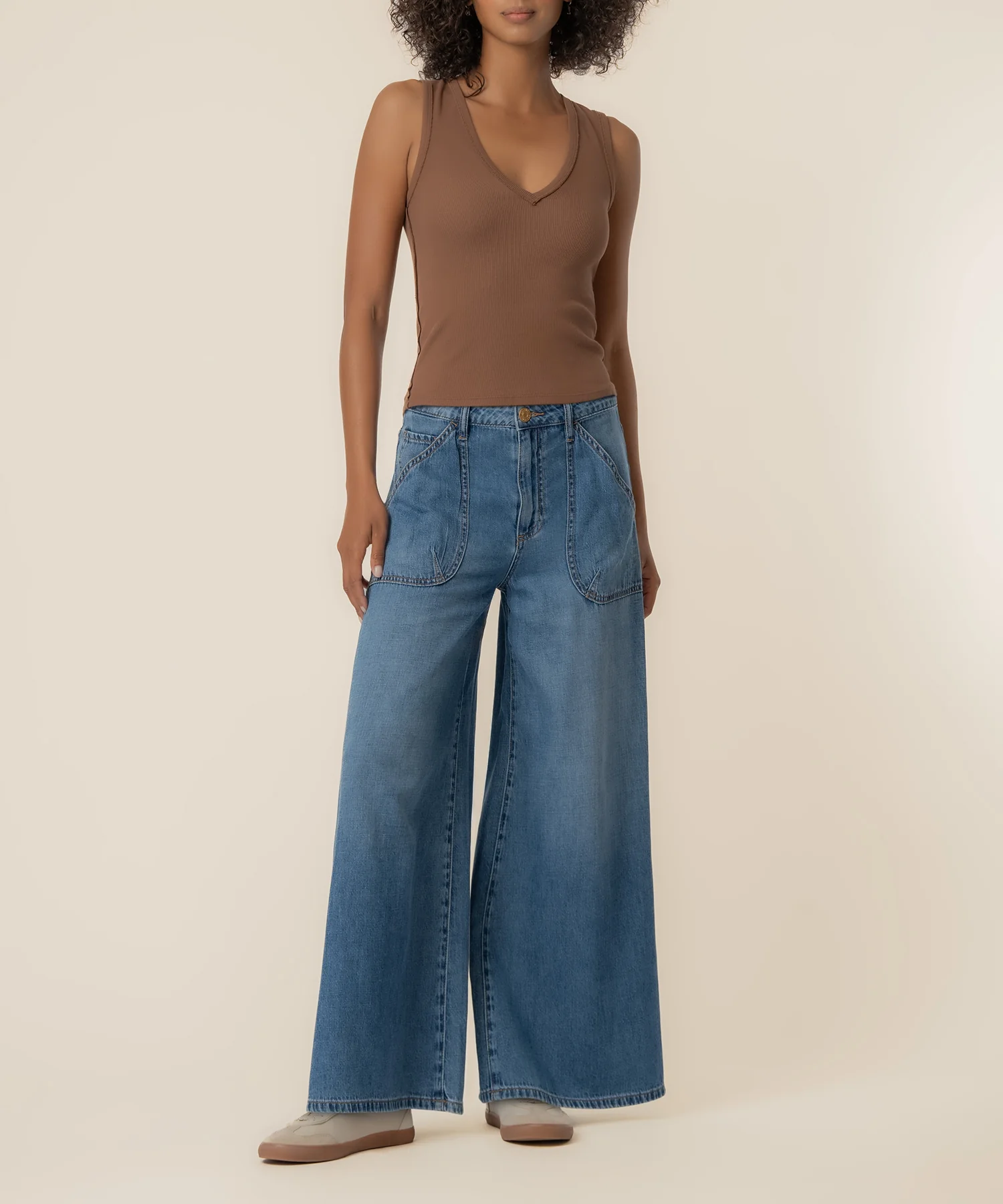 Blake High Rise Super Wide Leg in Simulated Wash