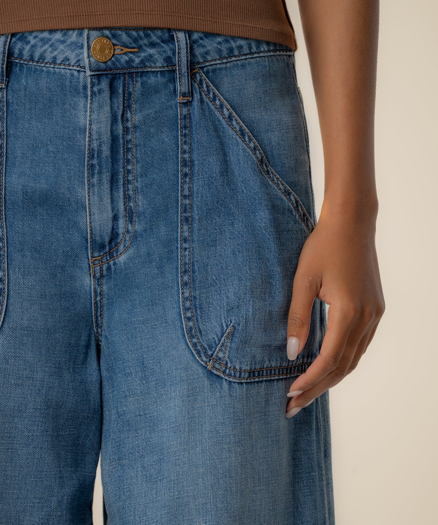Blake High Rise Super Wide Leg in Simulated Wash - Image 4