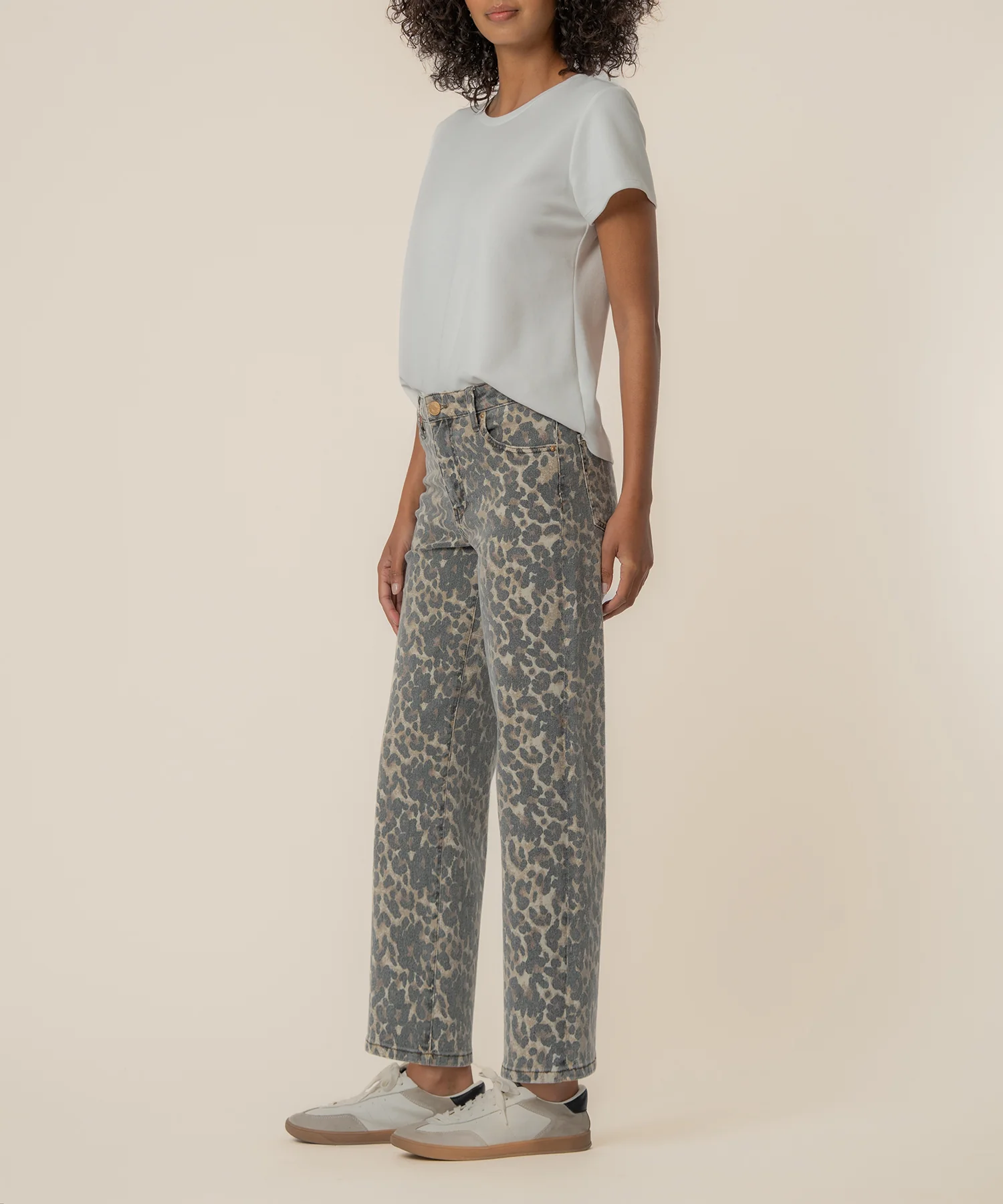Charlotte High Rise Wide Leg, Exclusive in Tan/Brown - Image 3
