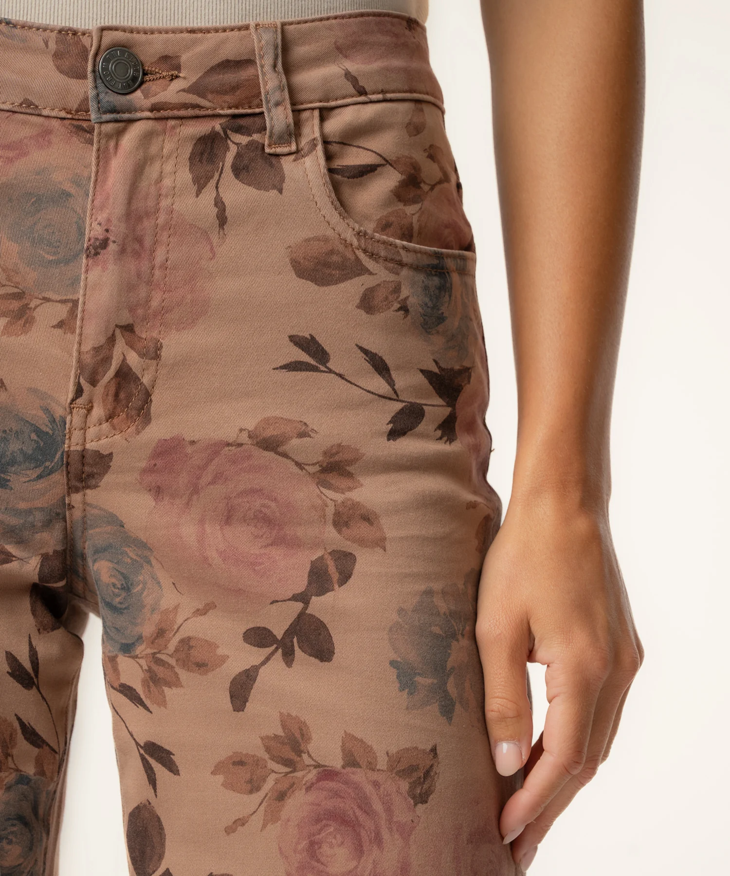 Charlotte Twill High Rise Wide Leg, Petite in Mauve - Image 4