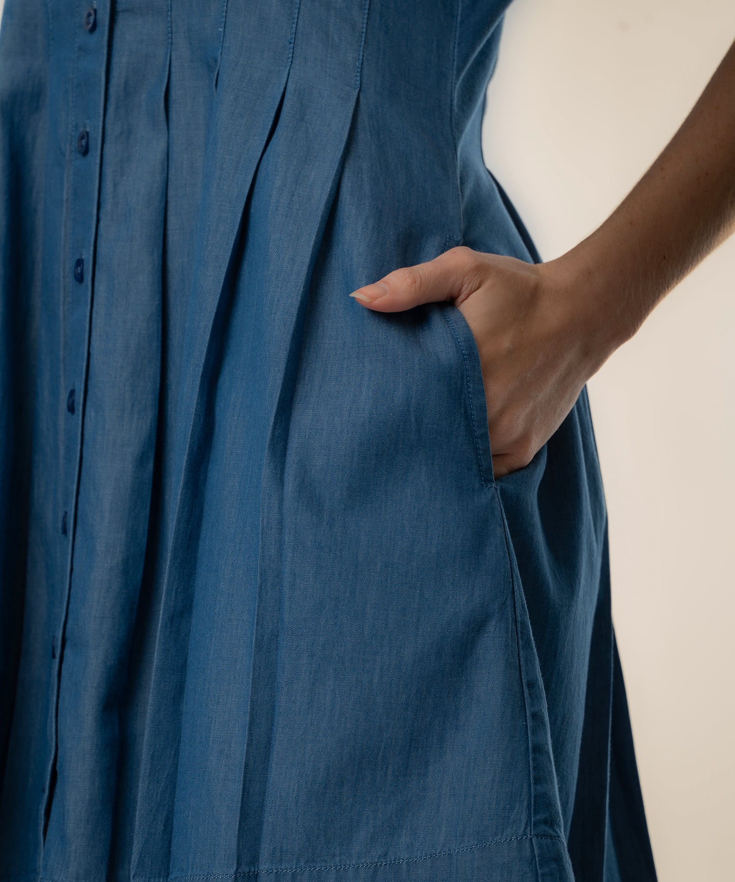 Francesca Denim Dress in Secure Wash - Image 5