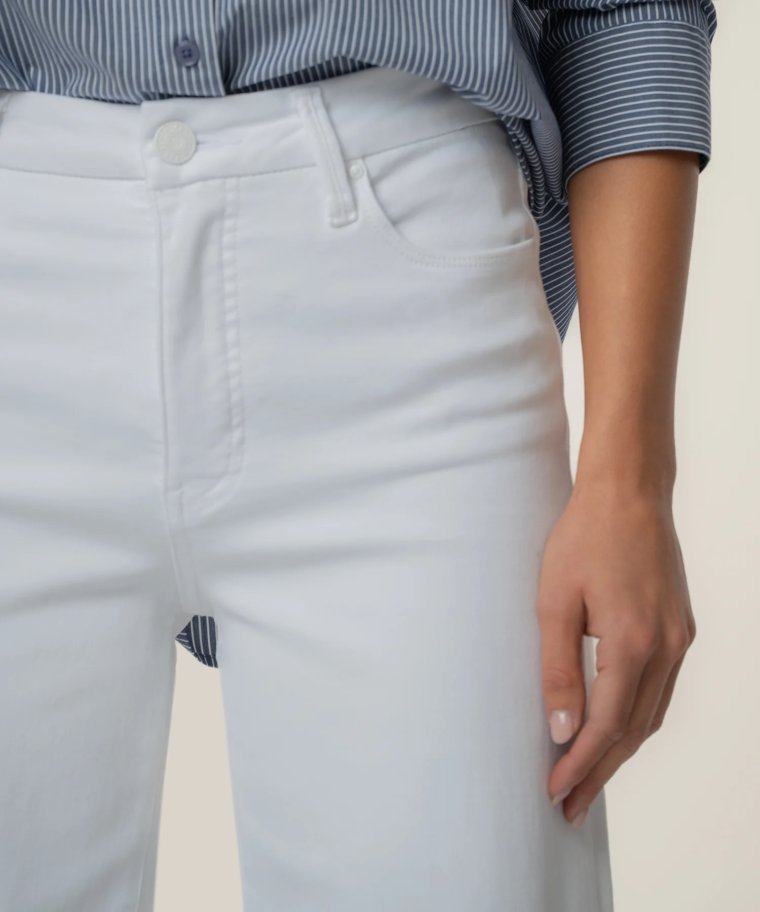 Meg High Rise Wide Leg in Optic White - Image 4