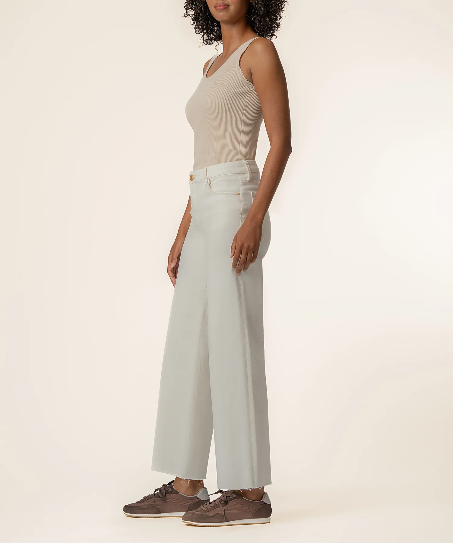 Meg High Rise Wide Leg in Ecru - Image 2