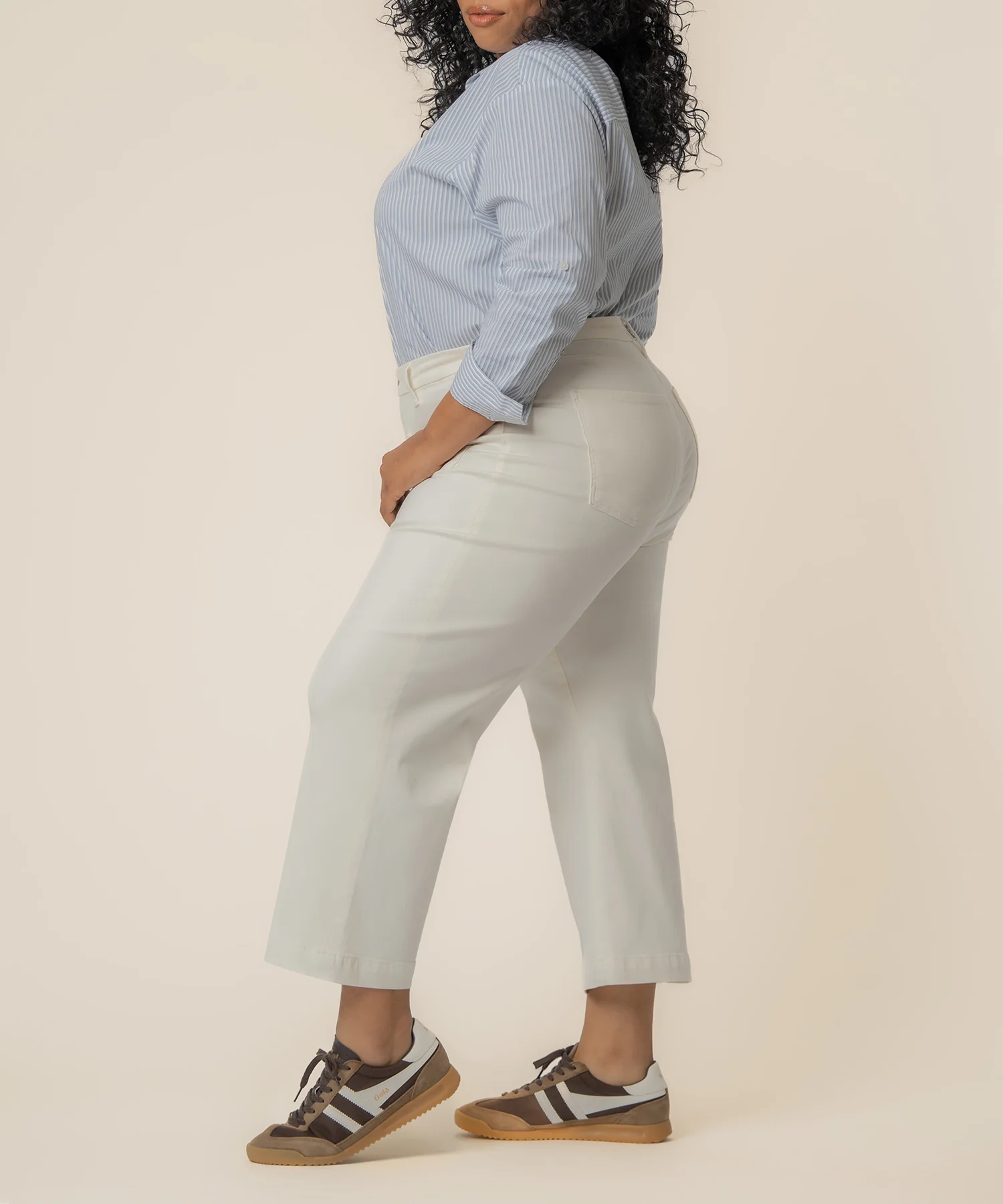Meg High Rise Wide Leg, Plus in Ecru - Image 2
