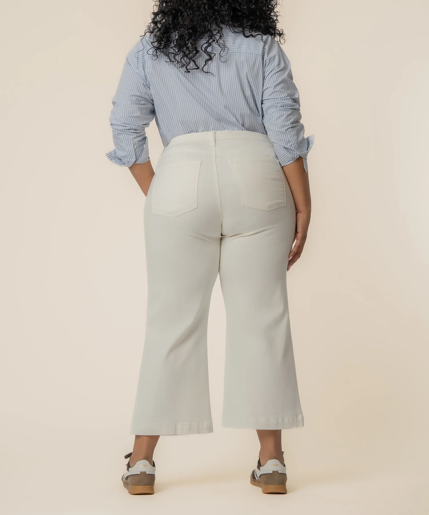Meg High Rise Wide Leg, Plus in Ecru - Image 3