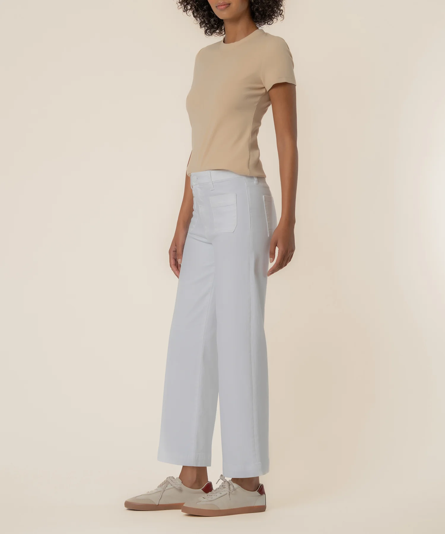 Meg High Rise Wide Leg in Optic White - Image 2