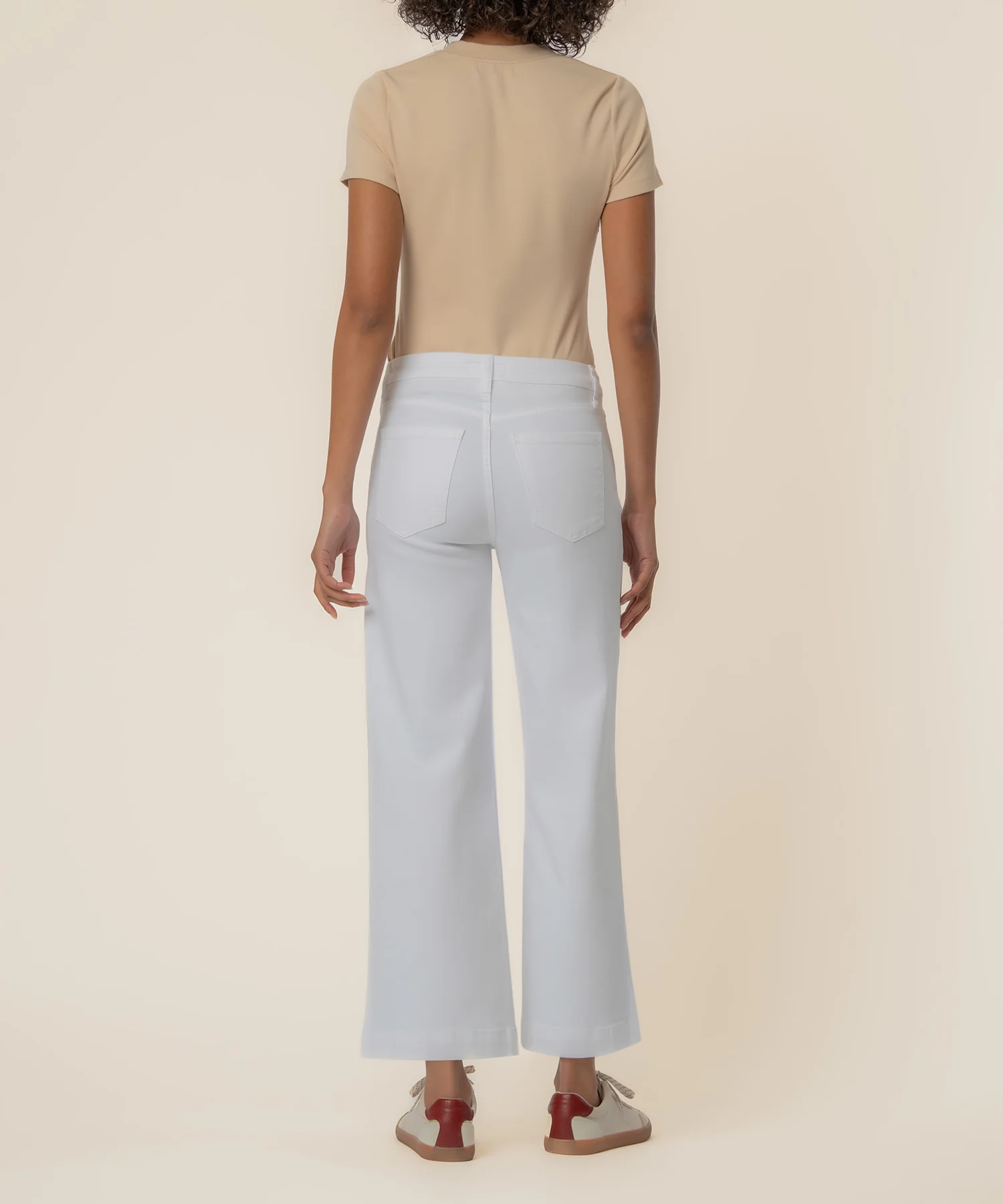 Meg High Rise Wide Leg in Optic White - Image 3