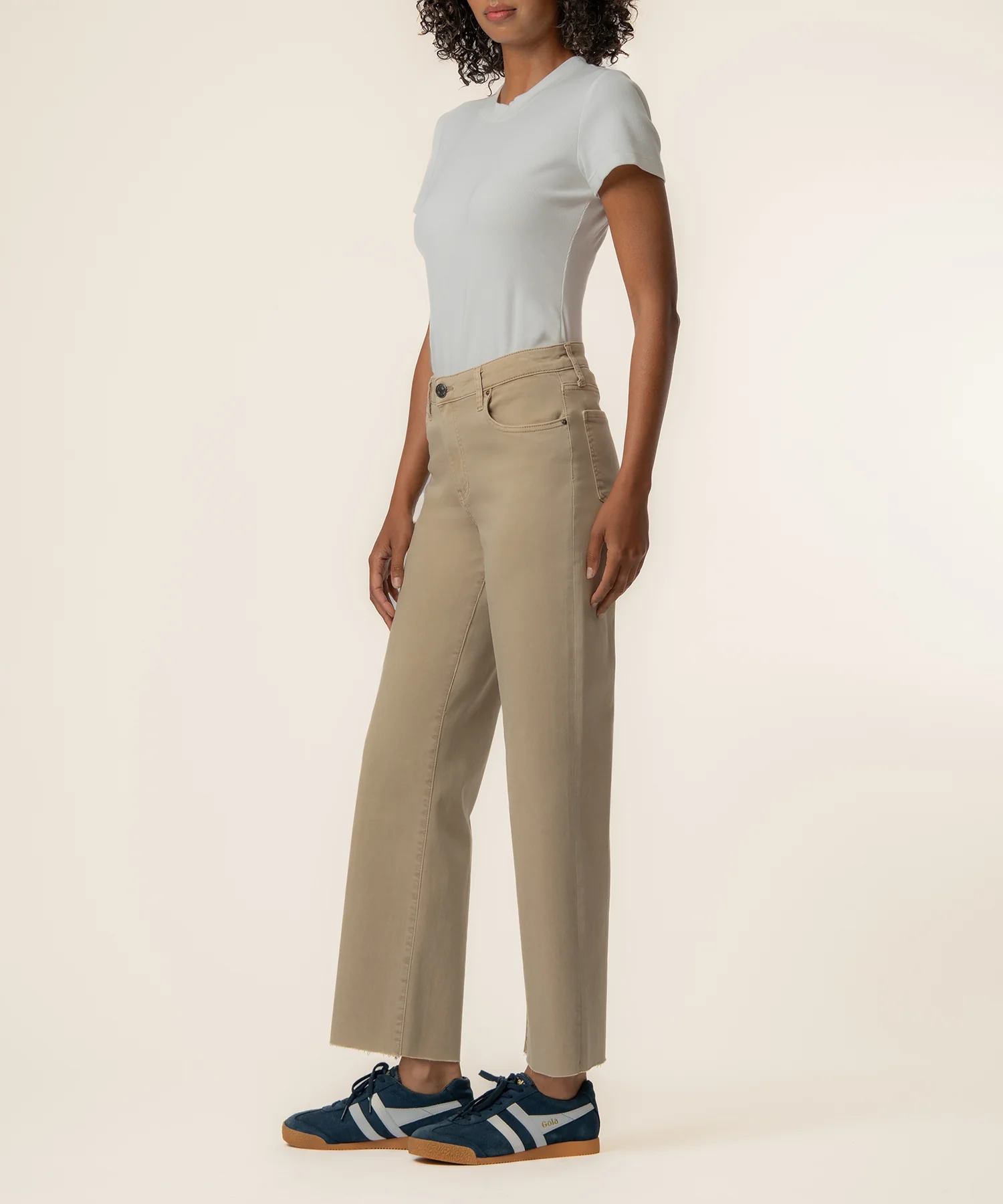 Charlotte Twill High Rise Wide Leg in Oat - Image 2
