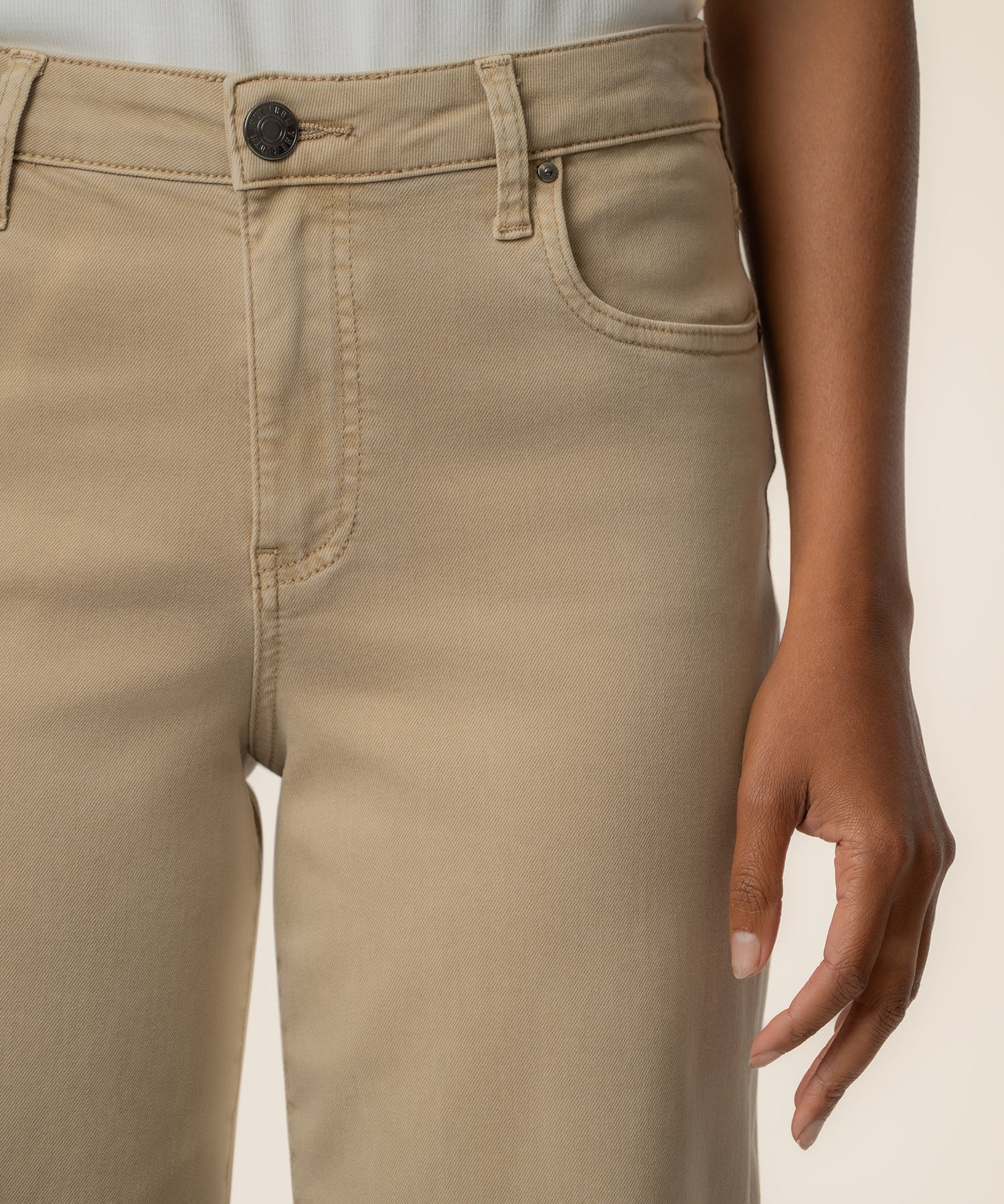 Charlotte Twill High Rise Wide Leg in Oat - Image 4