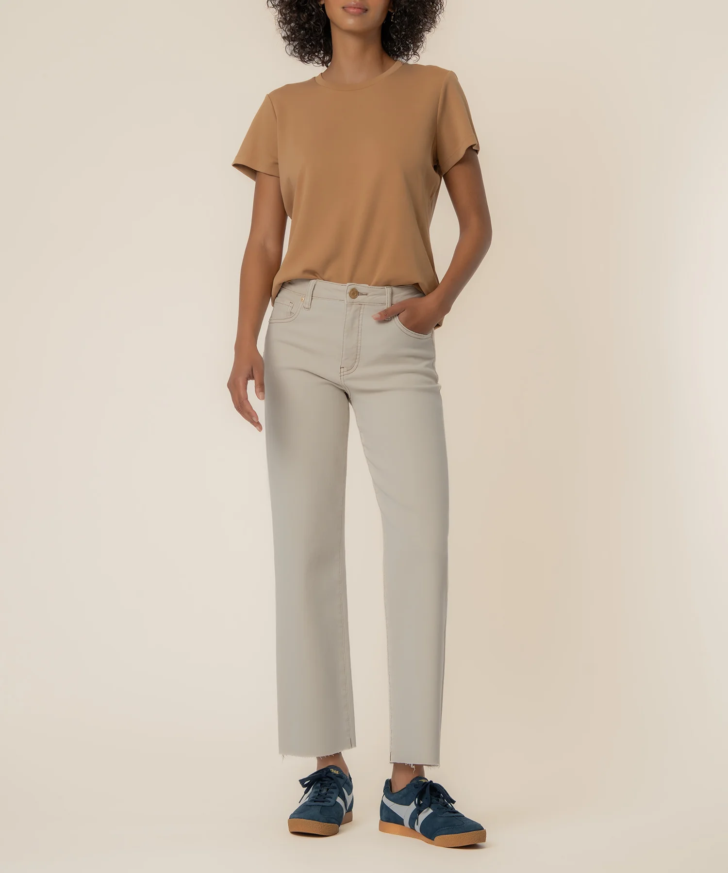 Charlotte High Rise Wide Leg, Petite in Ecru