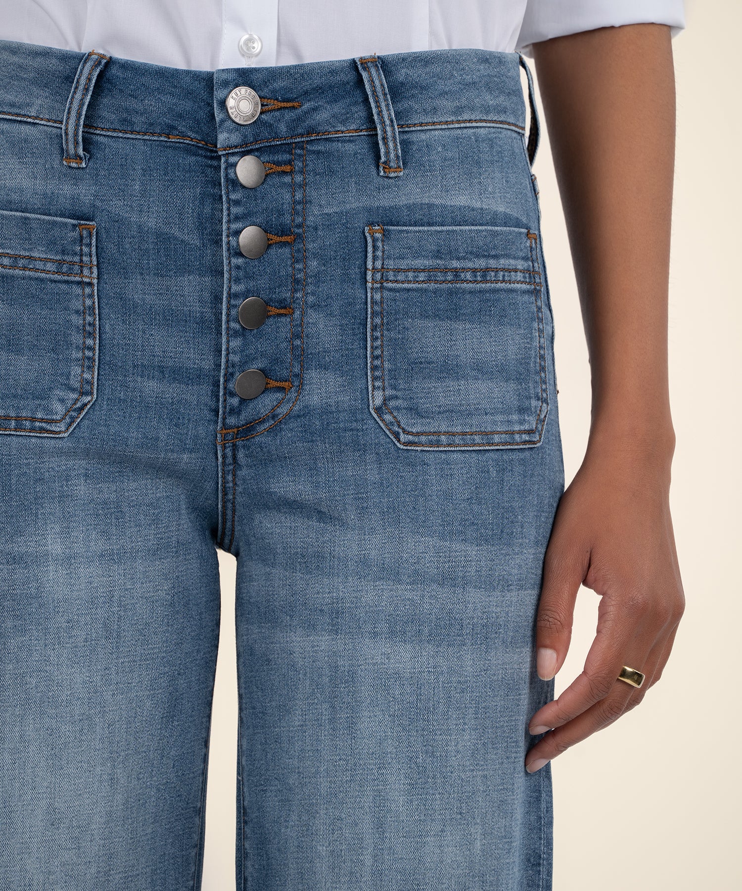 Meg High Rise Wide Leg, Long Inseam in Prevent Wash - Image 4
