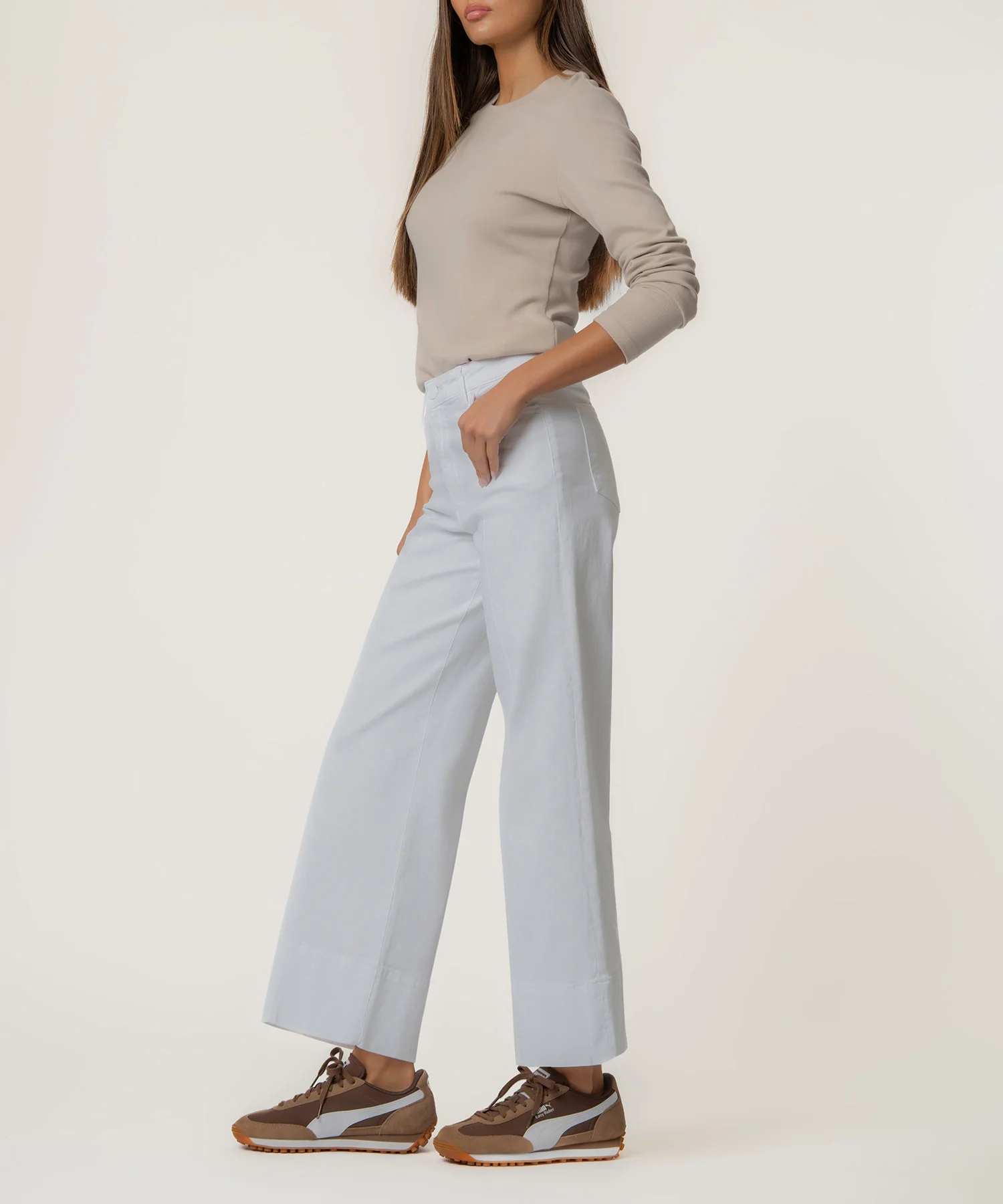 Meg High Rise Wide Leg in Optic White - Image 2