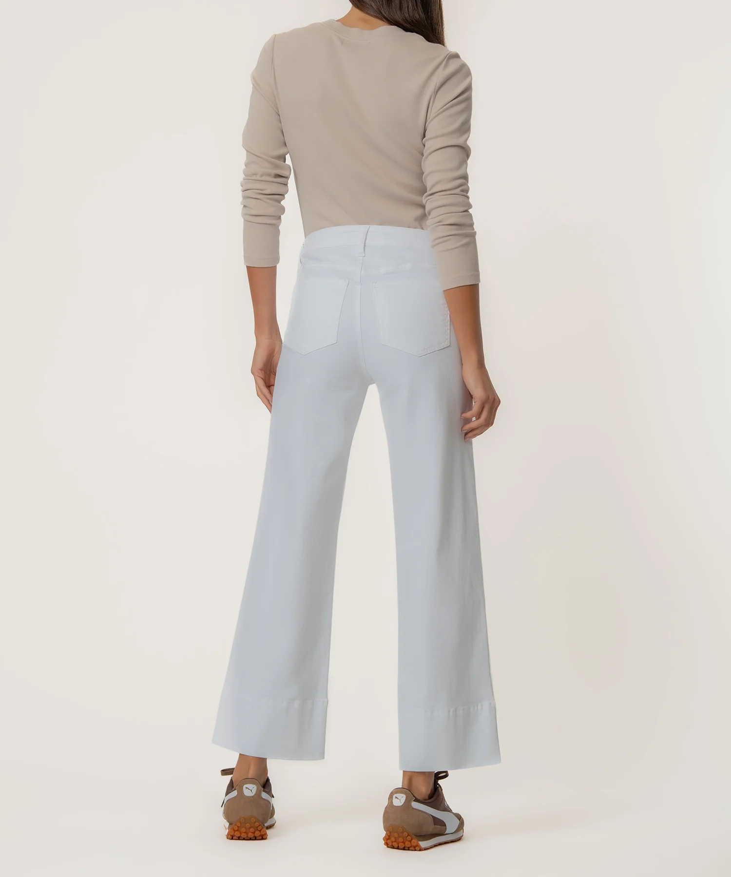 Meg High Rise Wide Leg in Optic White - Image 3