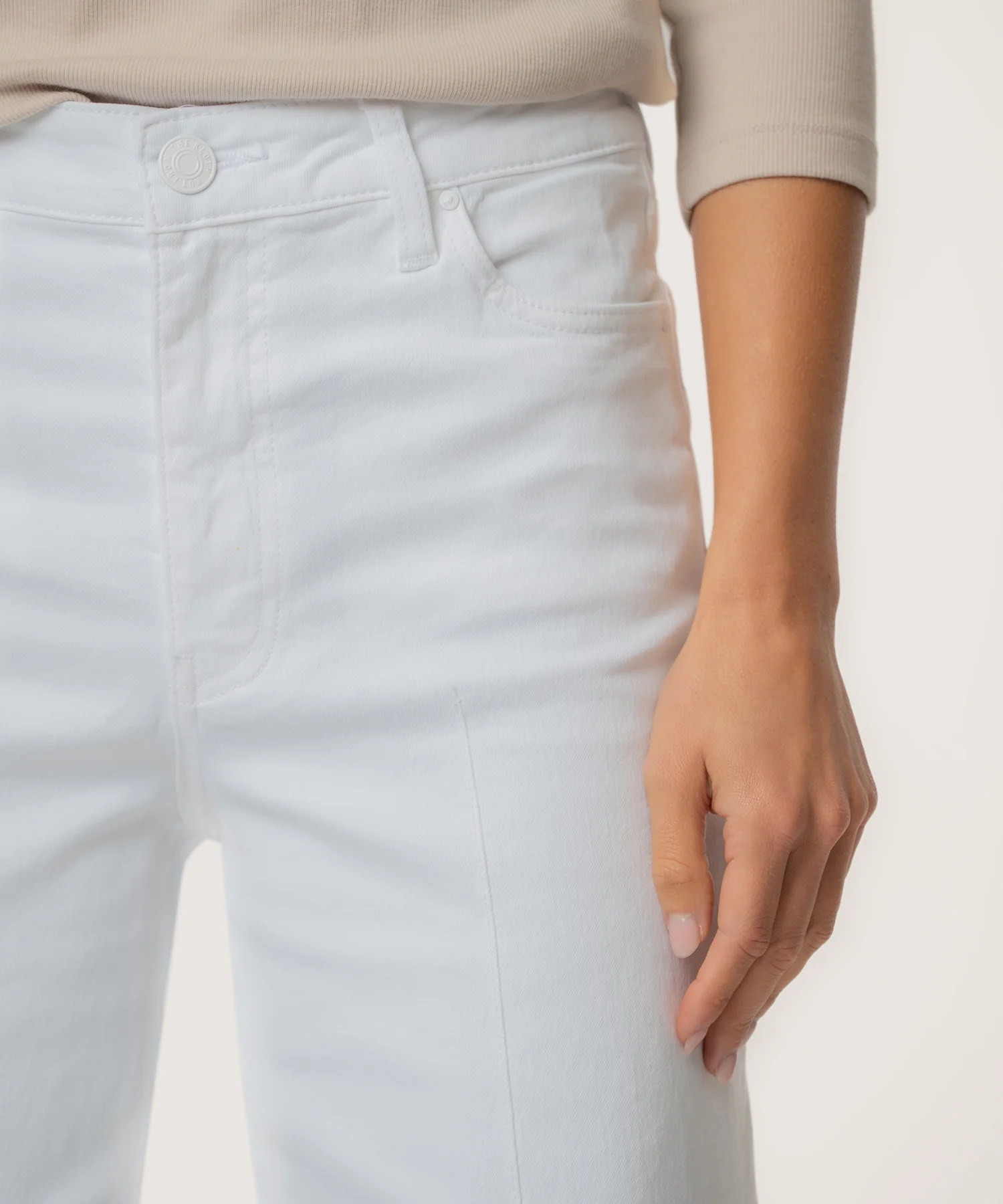 Meg High Rise Wide Leg in Optic White - Image 4