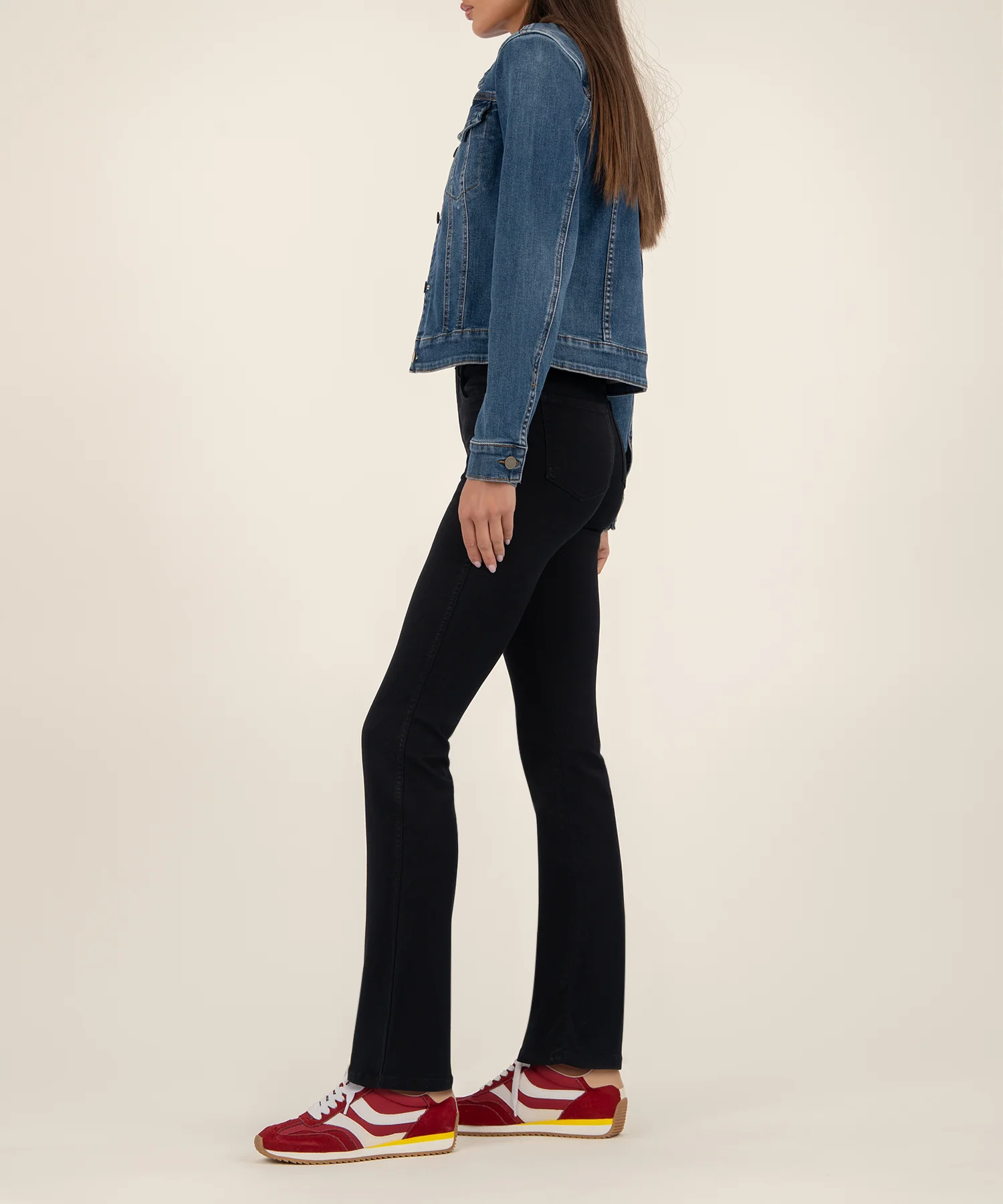 Julia Crop Denim Jacket in Main Wash - Image 3