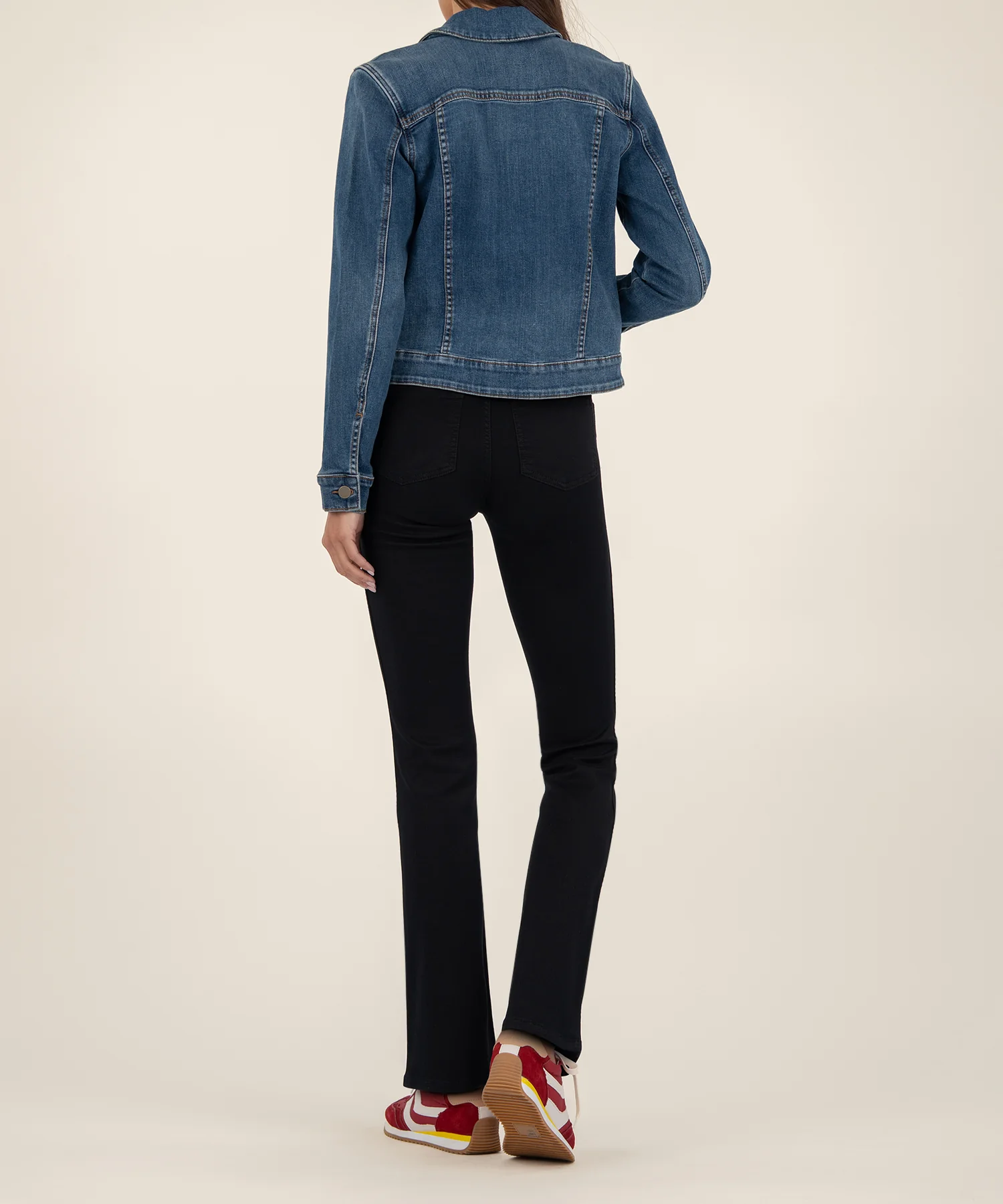 Julia Crop Denim Jacket in Main Wash - Image 4