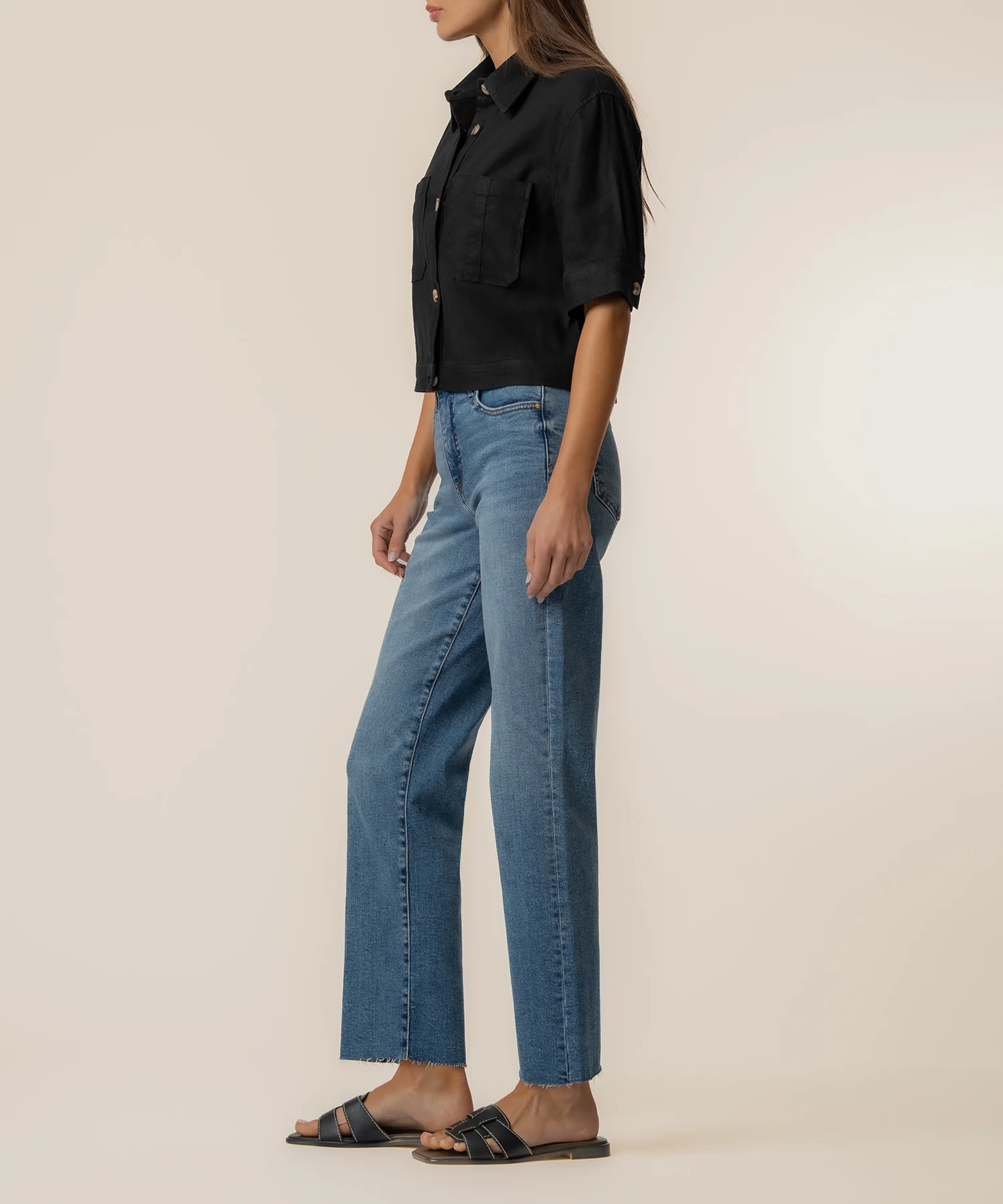 Finly Linen Jacket in Black - Image 3