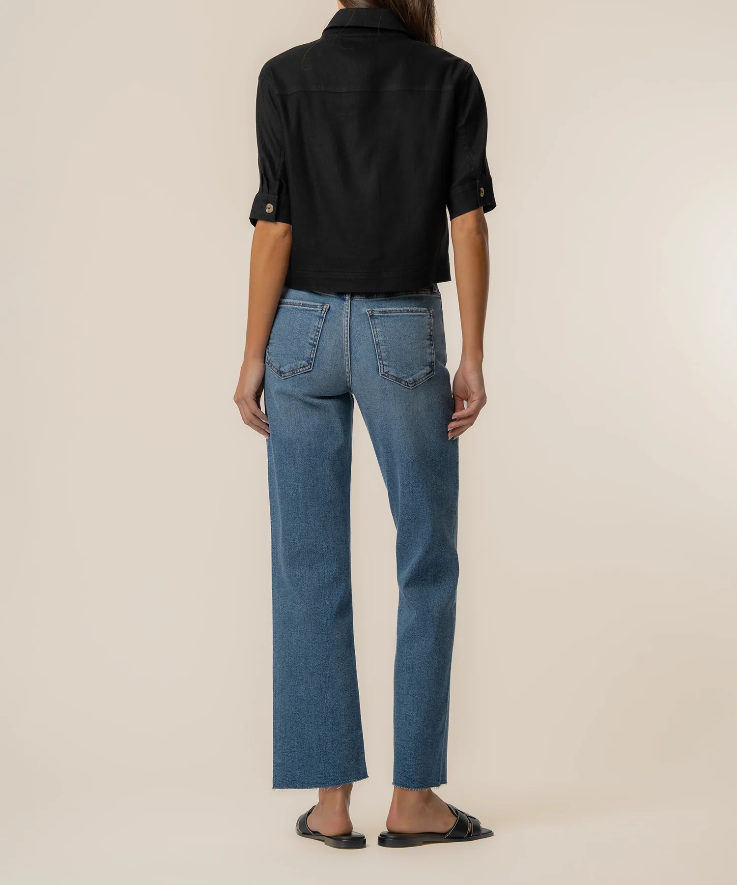 Finly Linen Jacket in Black - Image 4