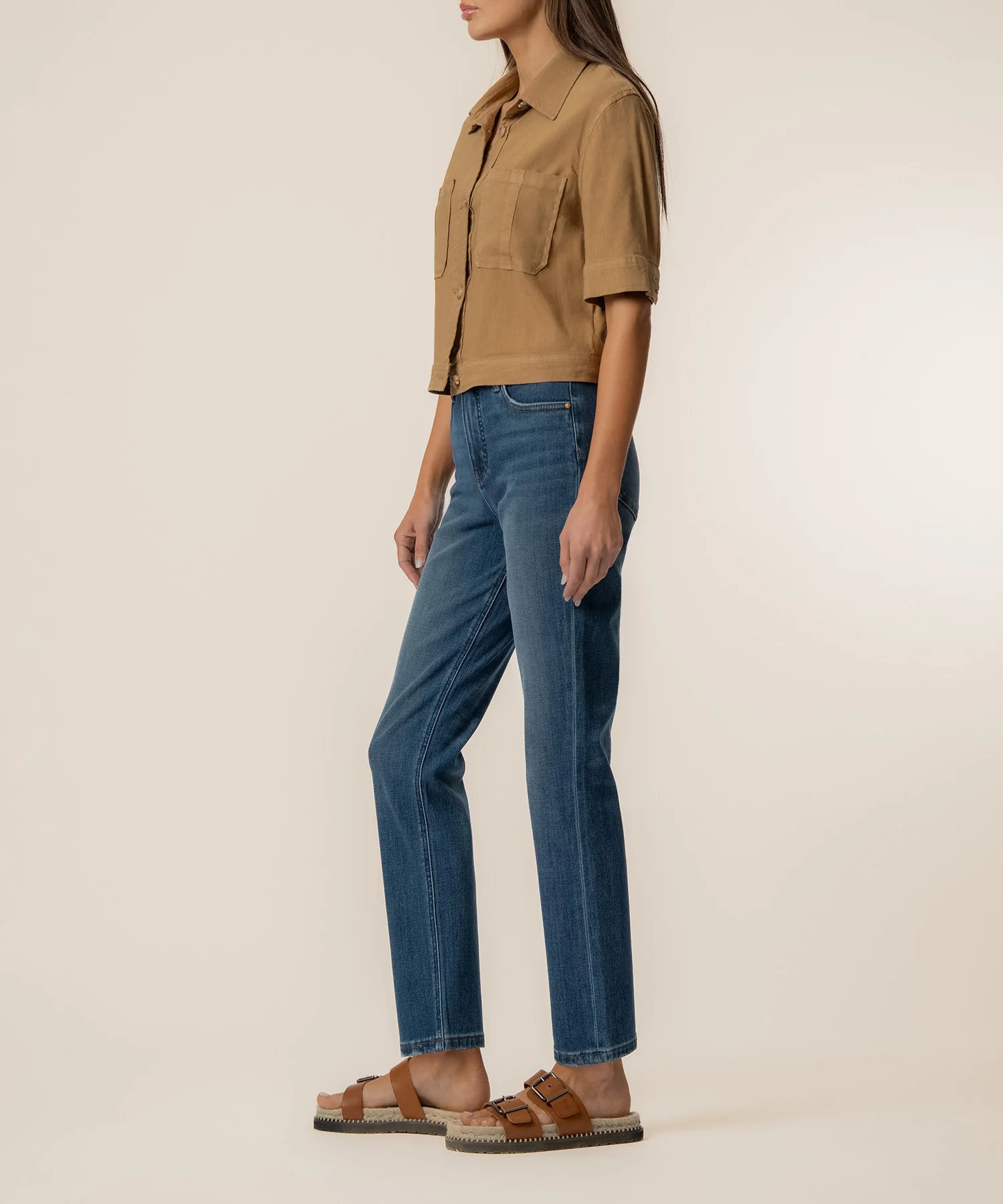 Finly Linen Jacket in Wood - Image 3