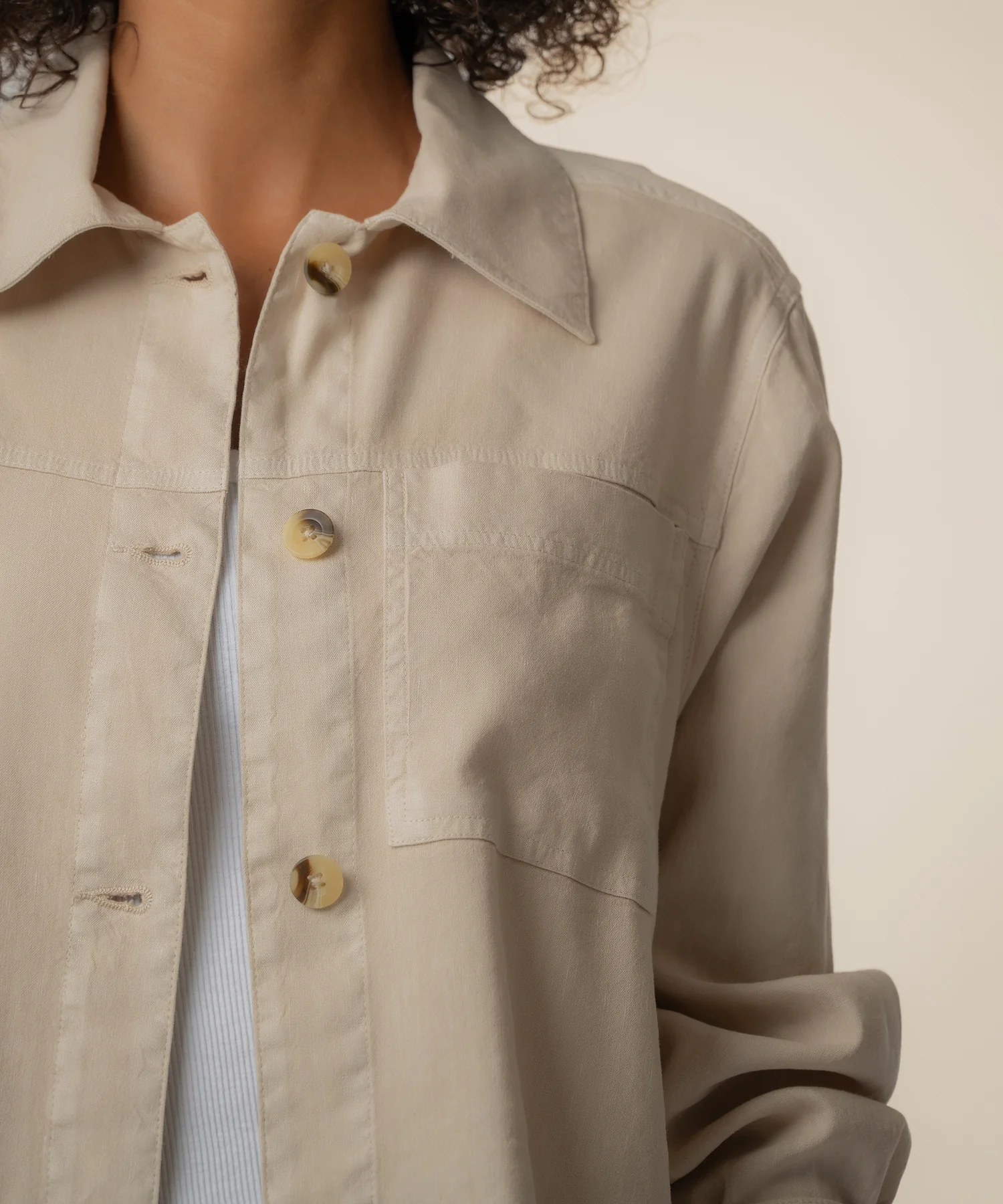 Bellamy Linen Jacket in Sand - Image 4