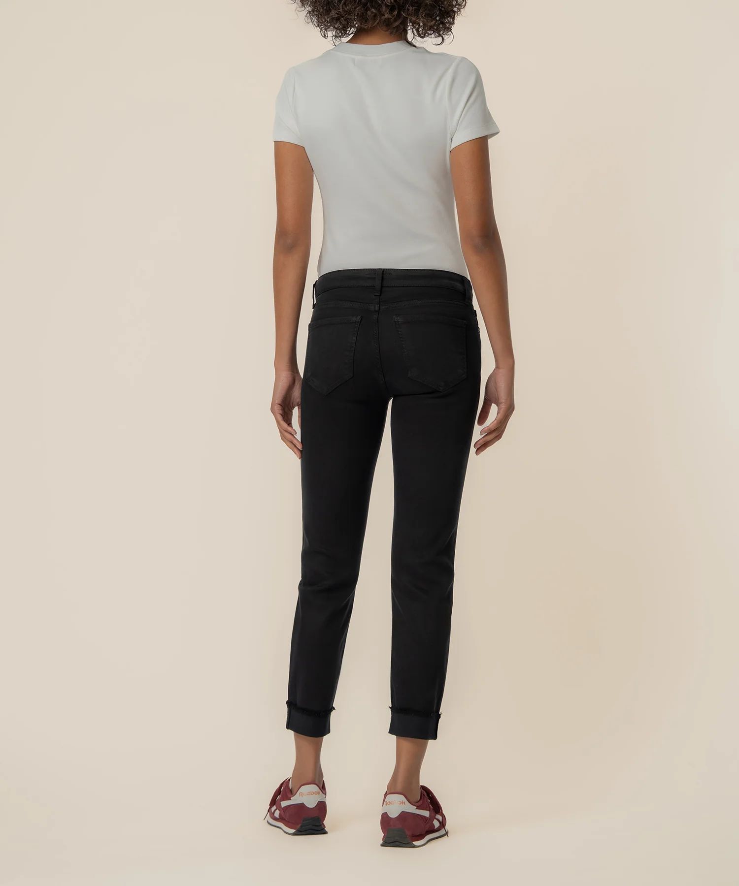 Amy Mid Rise Crop Straight Leg in Black - Image 3