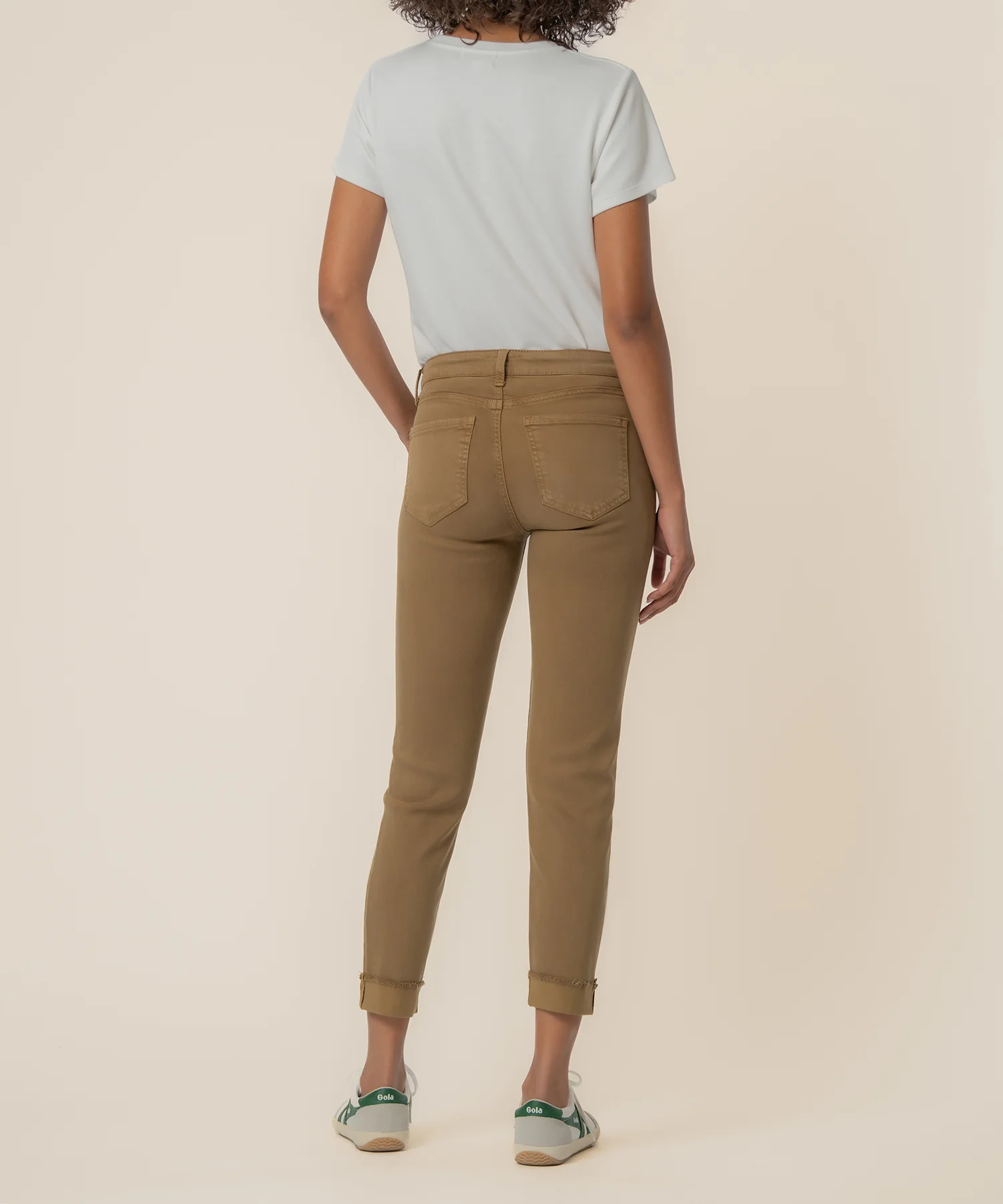 Amy Mid Rise Crop Straight Leg in Wood - Image 3