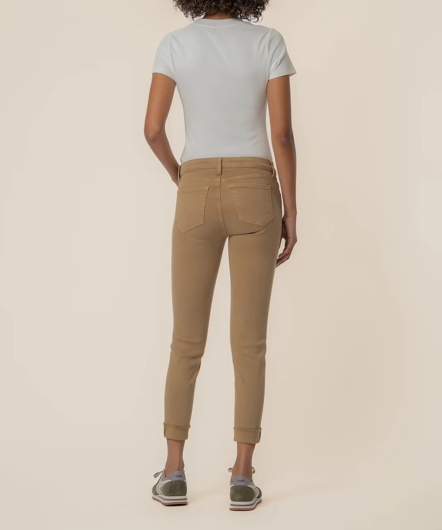 Amy Mid Rise Crop Straight, Petite in Chai - Image 3