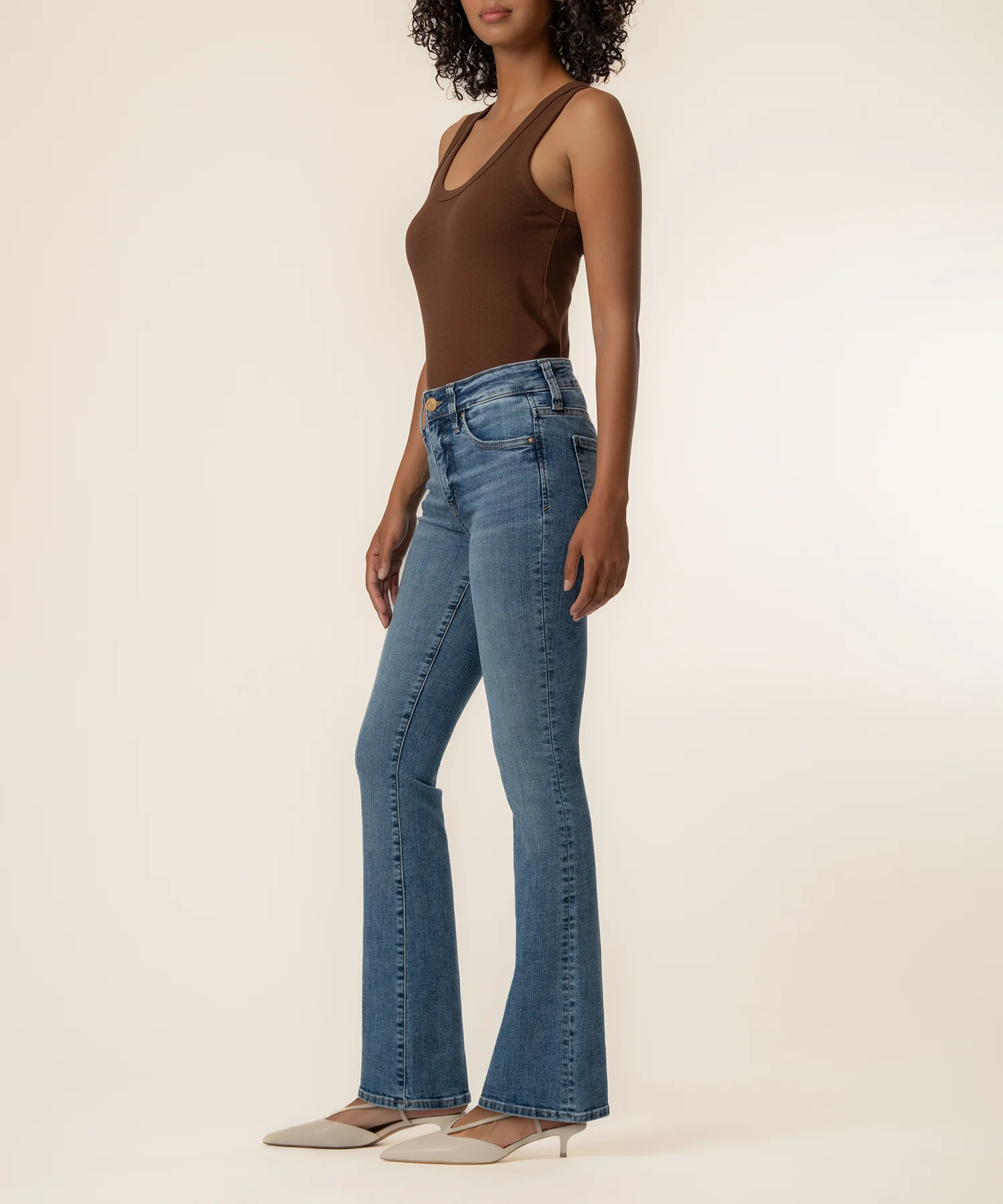 Natalie High Rise Bootcut, Short Inseam in Cracking Wash - Image 2