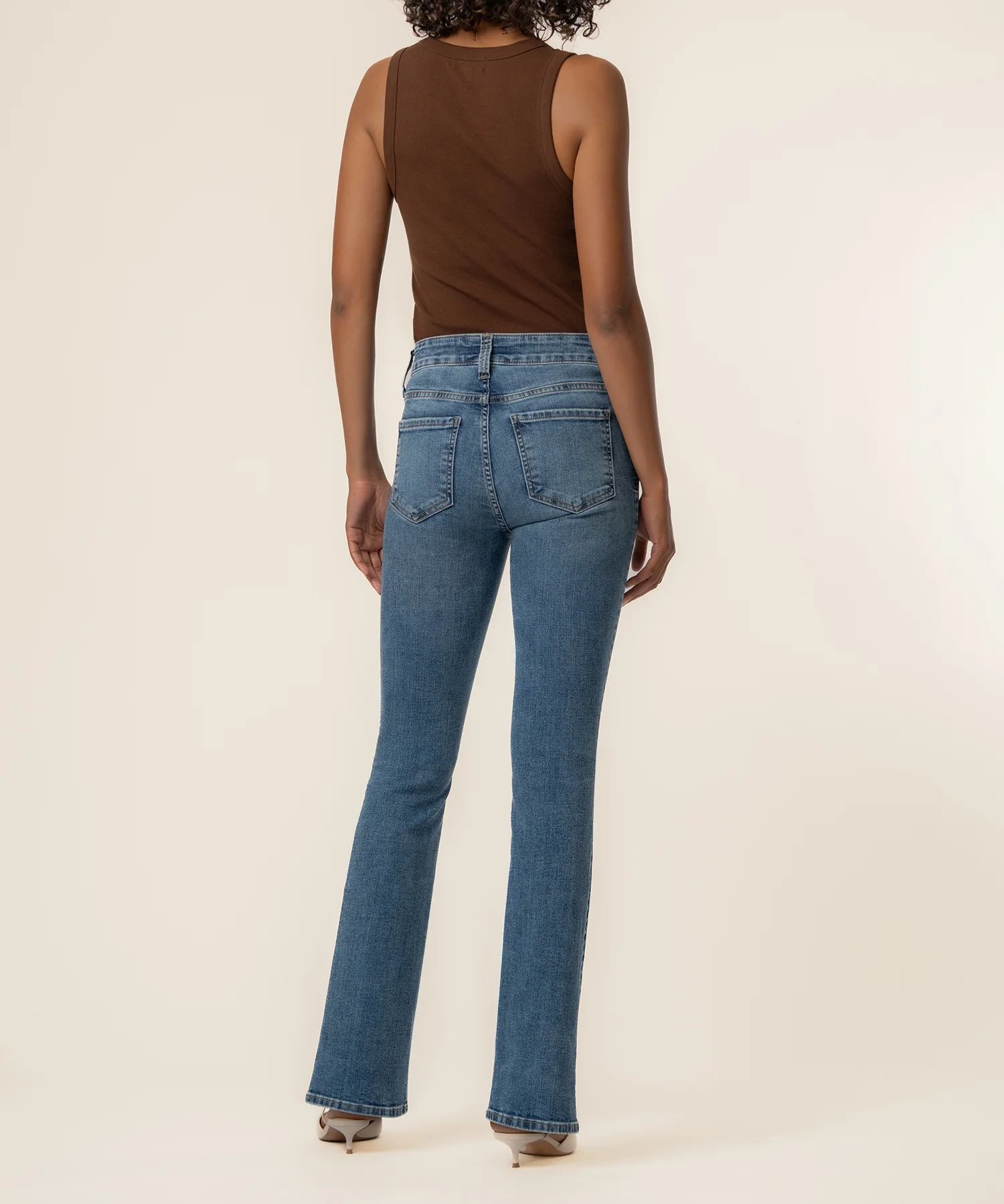 Natalie High Rise Bootcut, Short Inseam in Cracking Wash - Image 3
