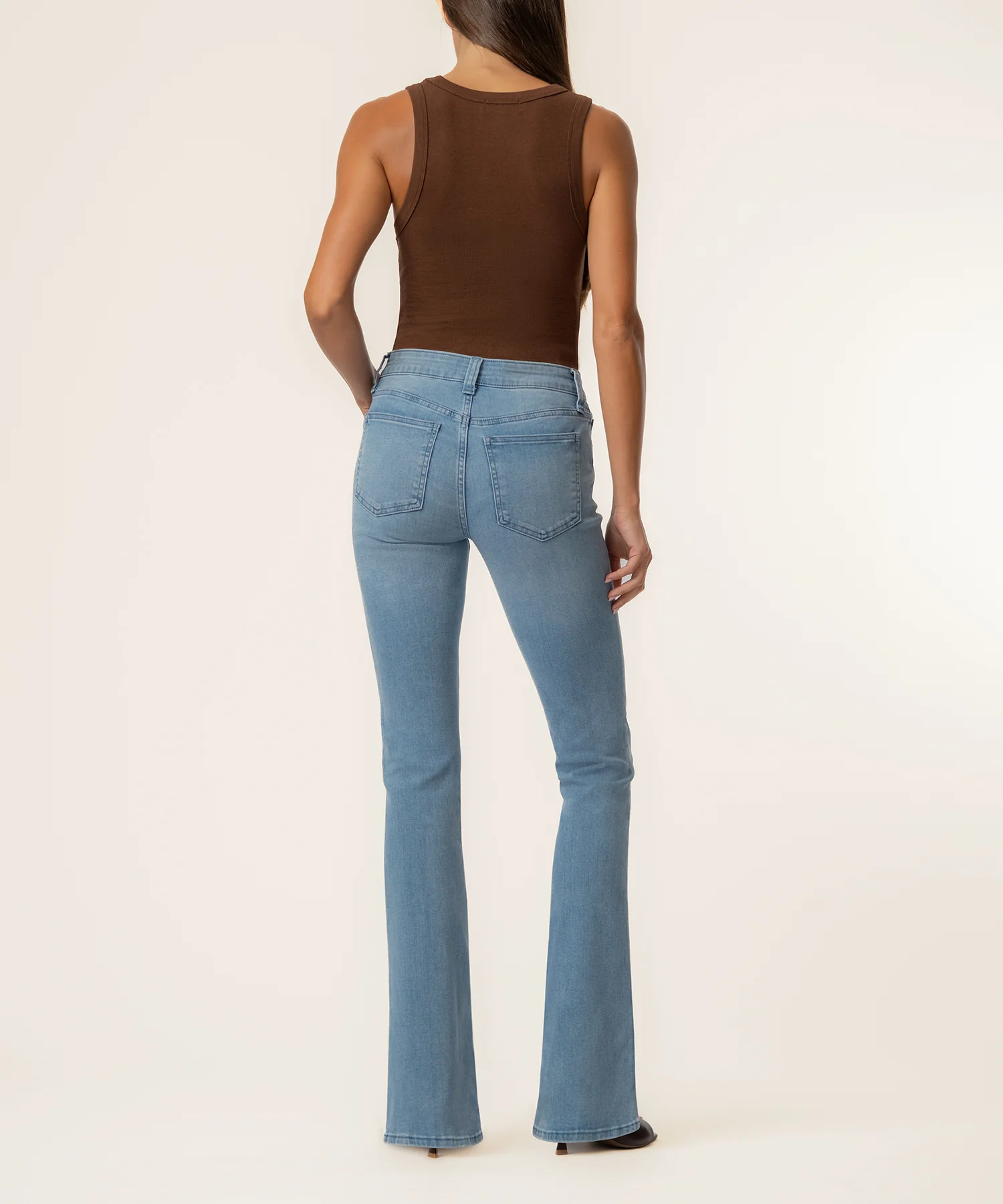 Natalie Mid Rise Flare in Lively Wash - Image 3